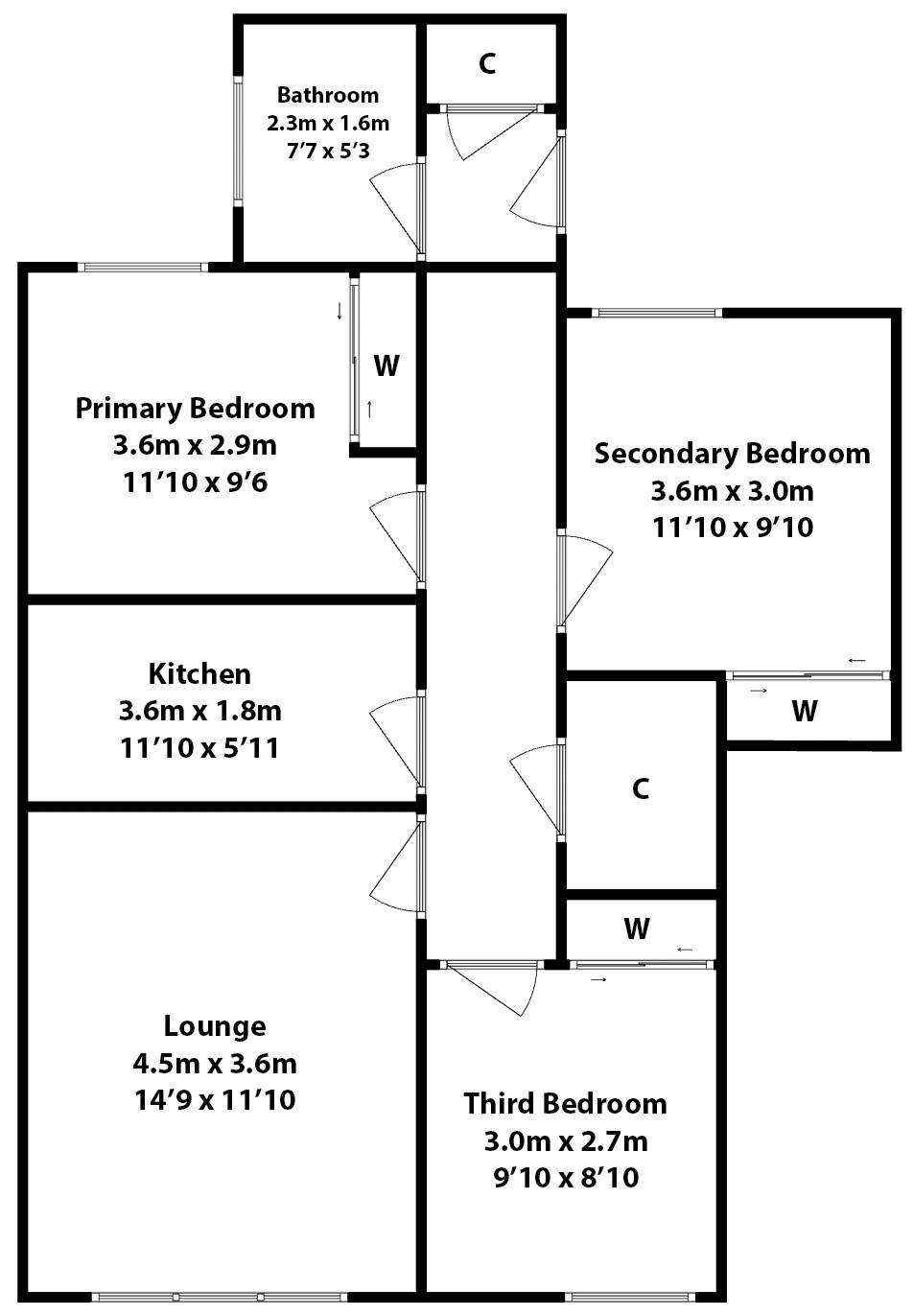Flat 3, 182 Main Street, Bellshill floorplan