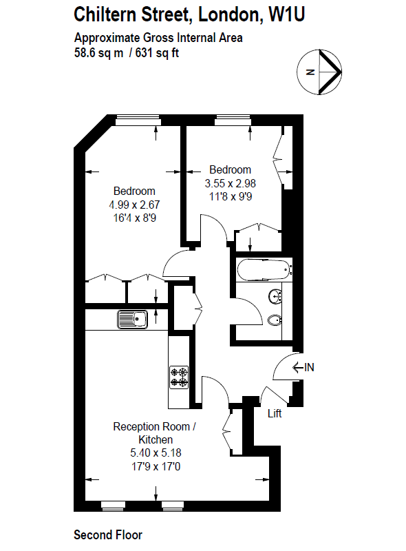 2 Bedrooms Flat to rent in Chiltern Street, London W1U