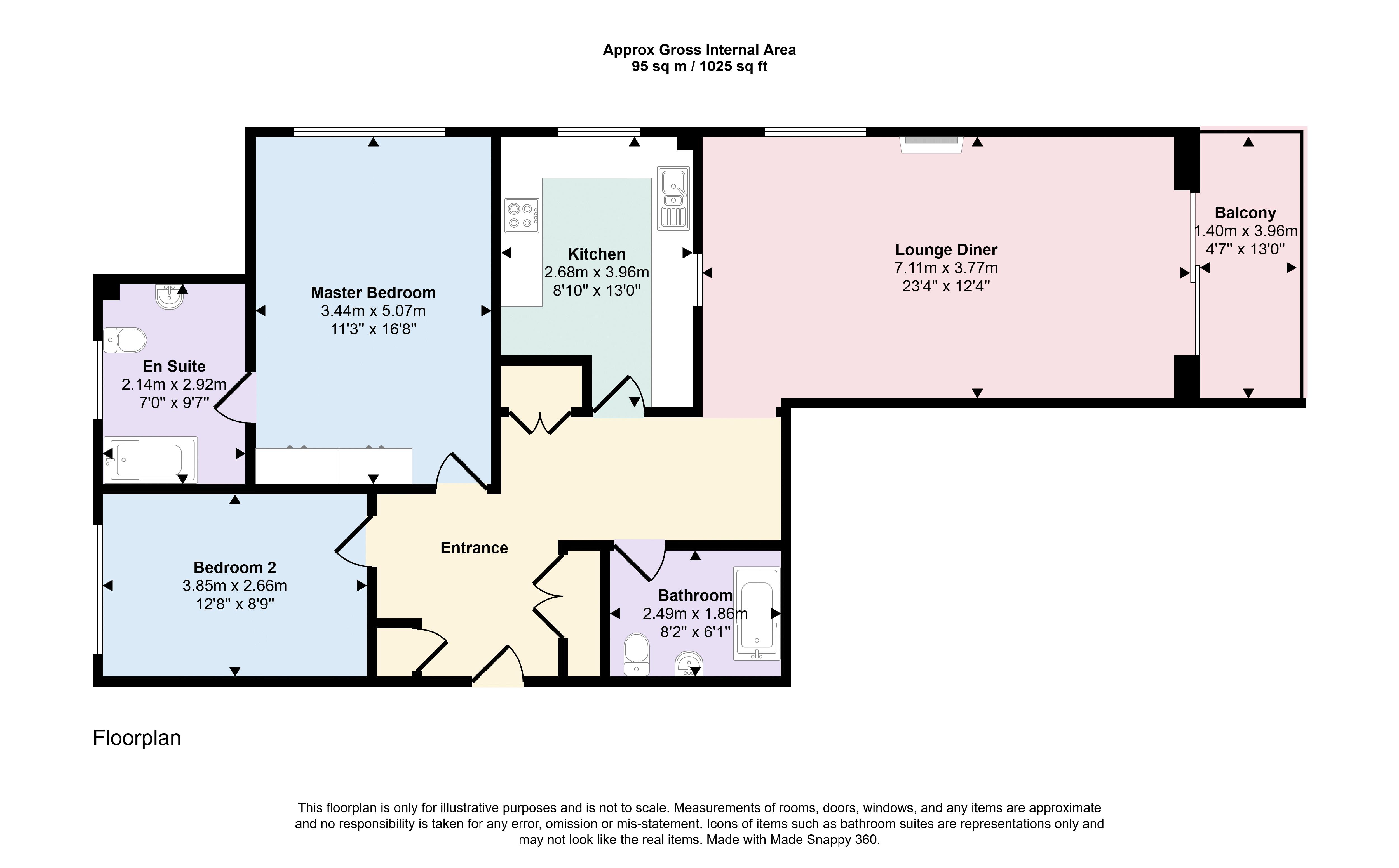 Flat 7 Grosvenor Court, 22 Grove Road, Bournemouth floorplan