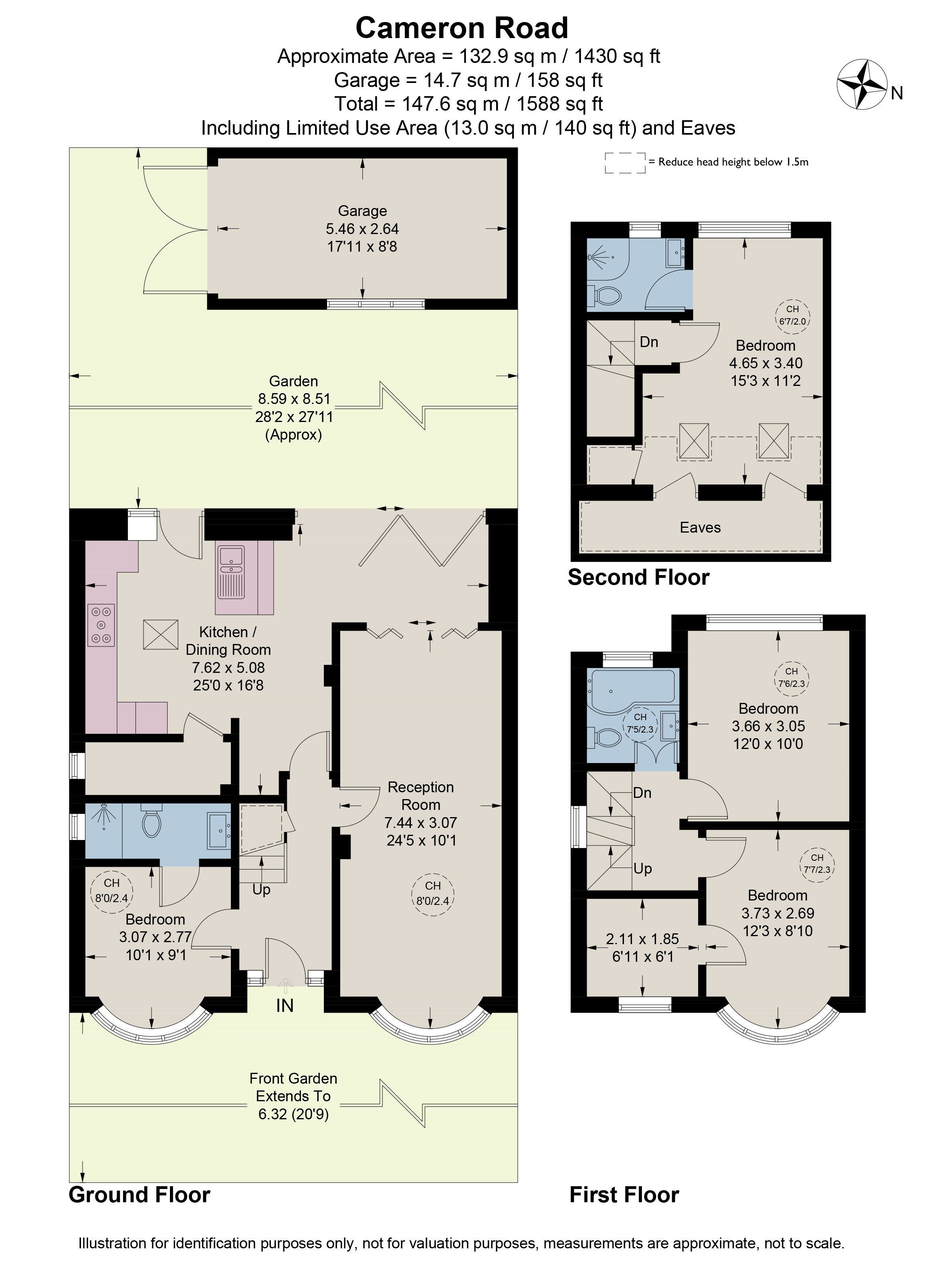 1, Cameron Road, London floorplan