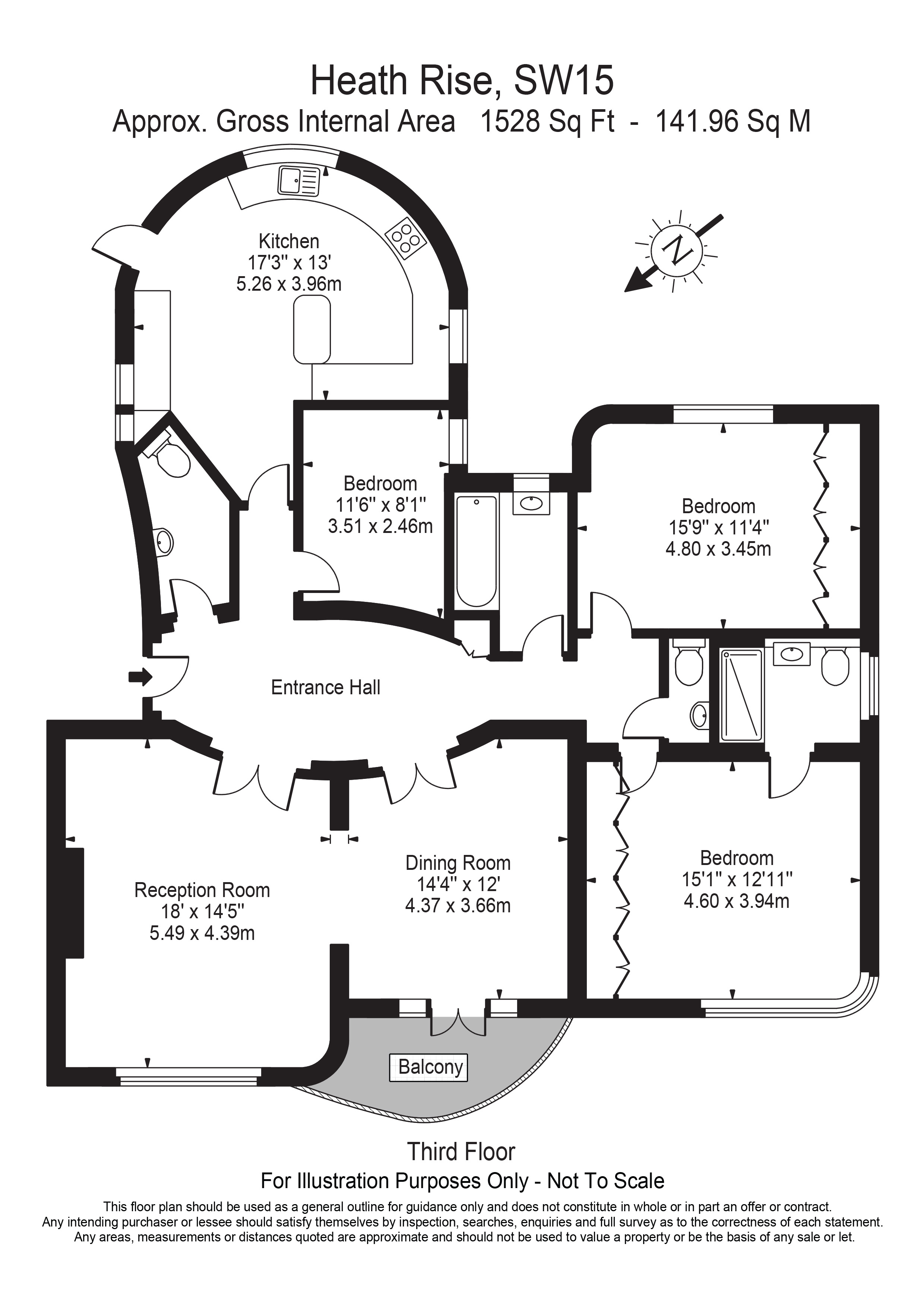 3 Bedrooms Flat to rent in Heath Rise, Kersfield Road, London SW15