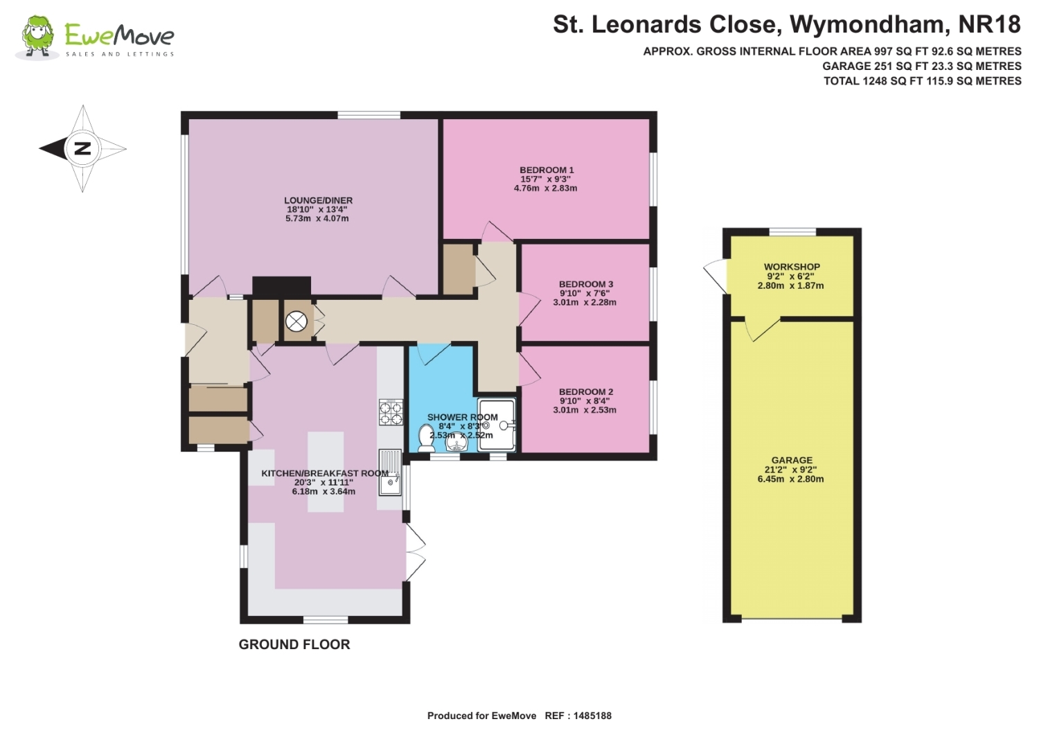 21, St. Leonards Close, Wymondham floorplan