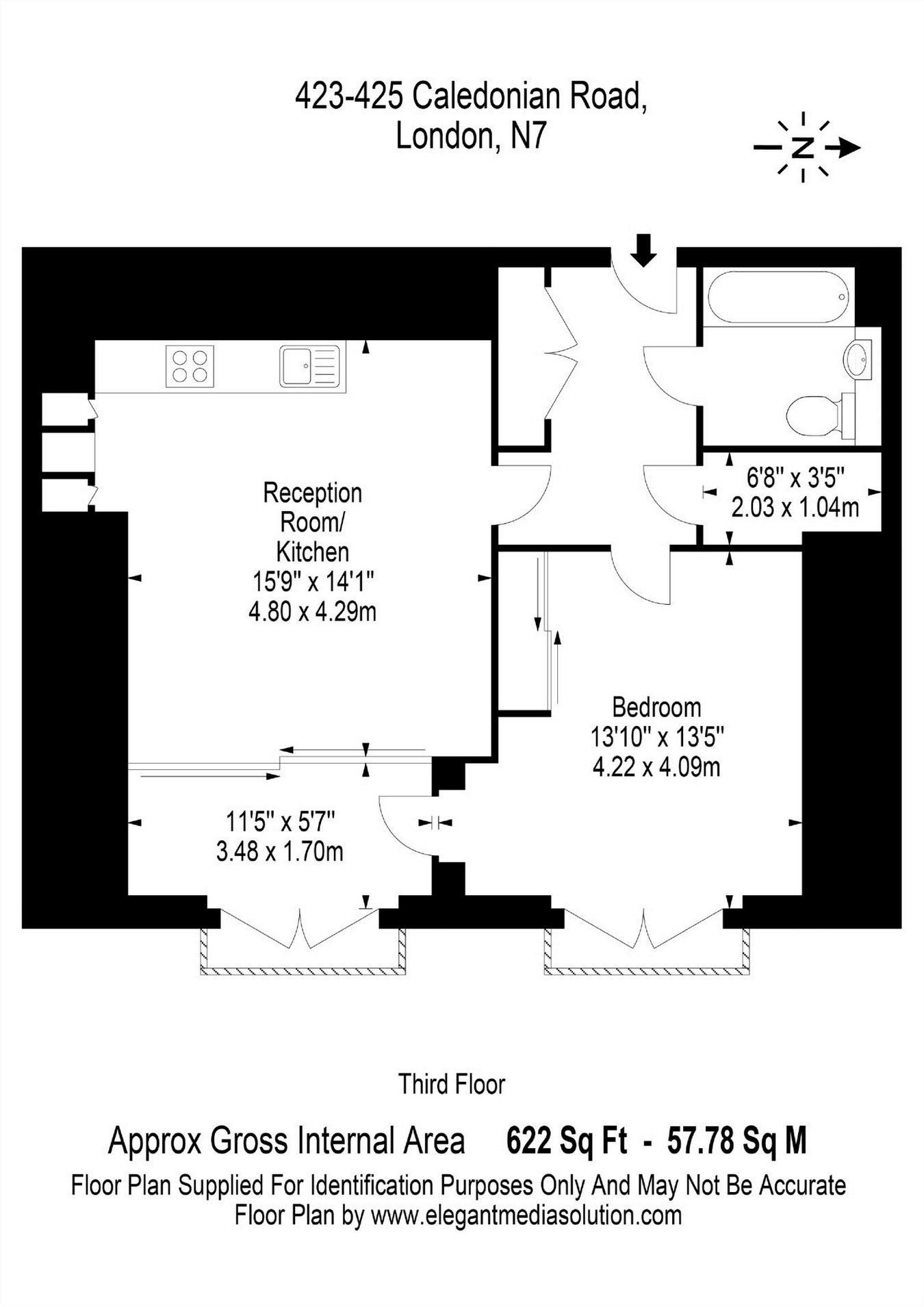 1 Bedrooms Flat to rent in Bronze House, 6 Sterling Way, London N7