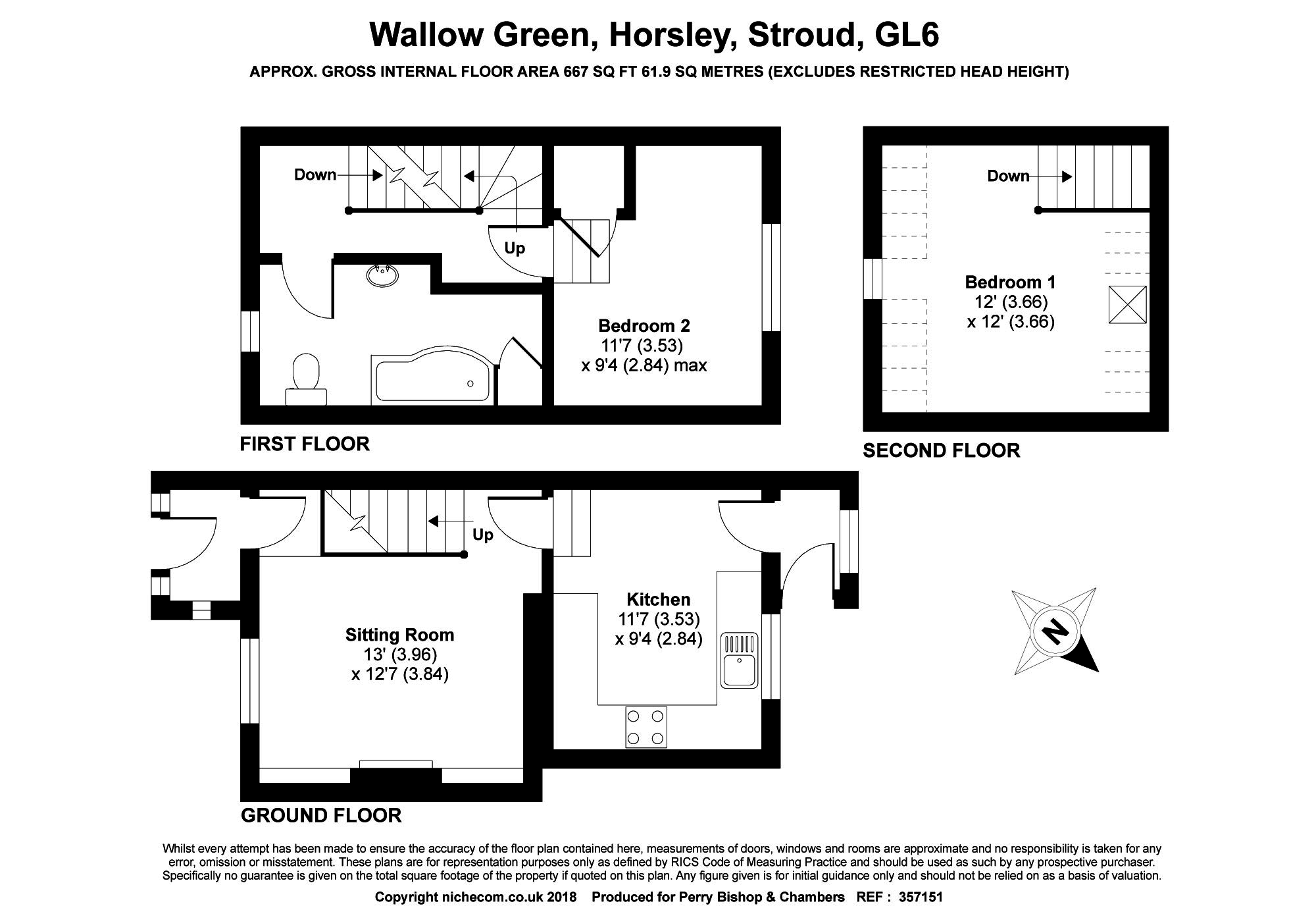 2 Bedrooms Terraced house for sale in Wallow Green, Horsley, Stroud GL6