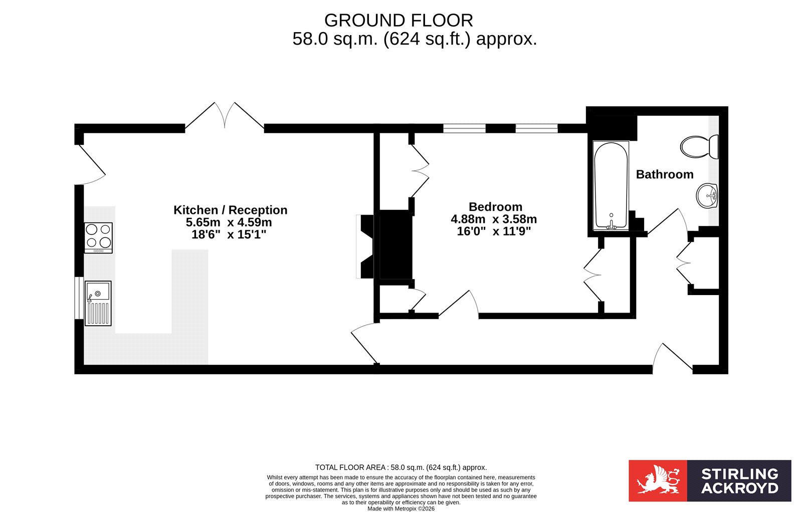 Flat 2, Englefield Lodge,, Middle Hill, Surrey floorplan