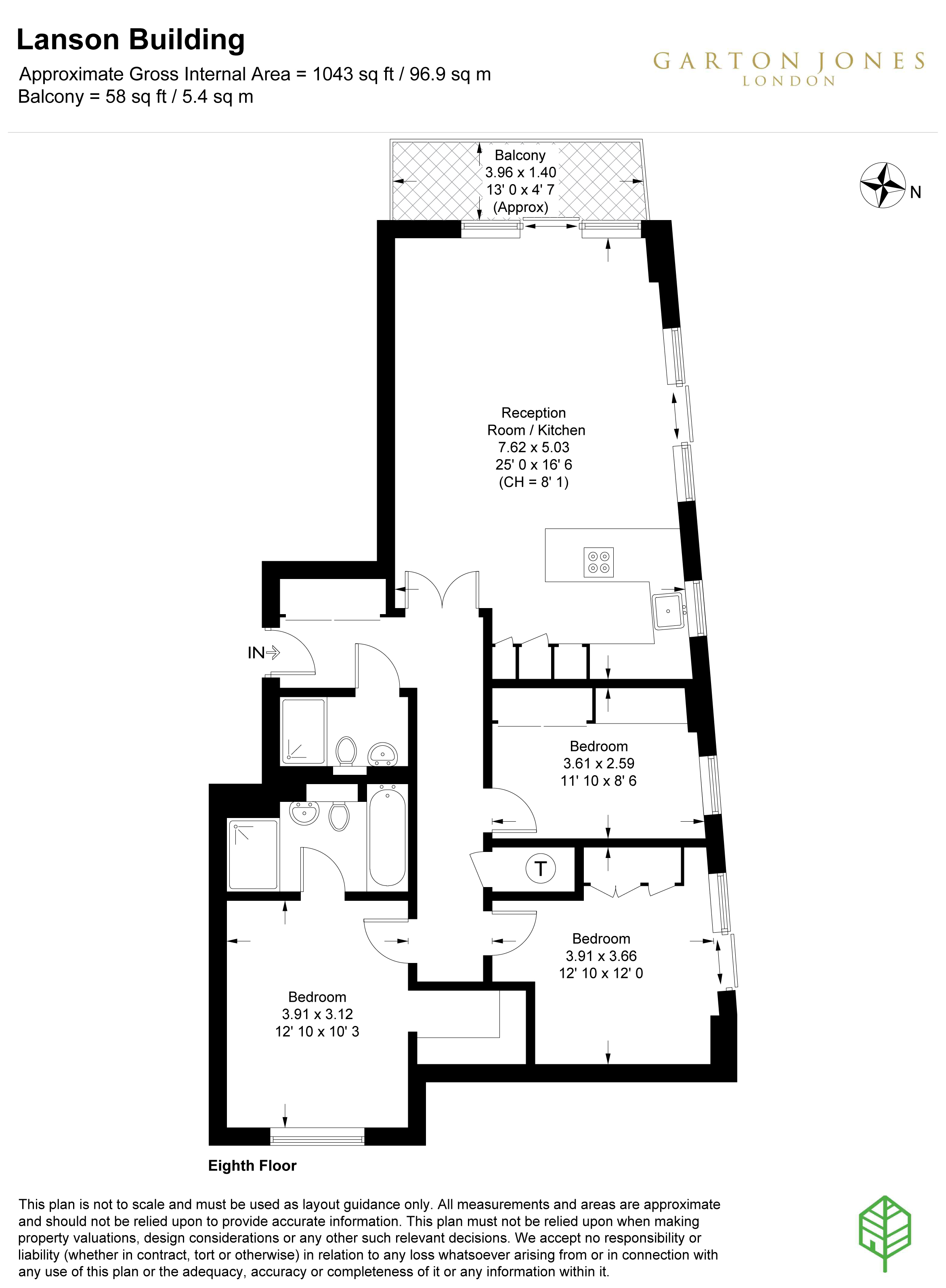 93, Lanson Building, London floorplan
