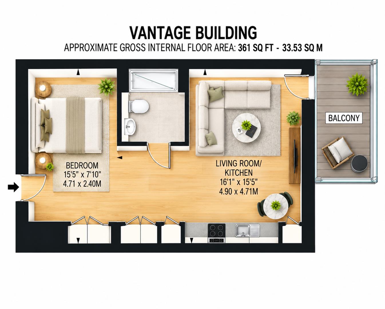 Flat 623, Vantage Building, Station Approach, Hayes floorplan