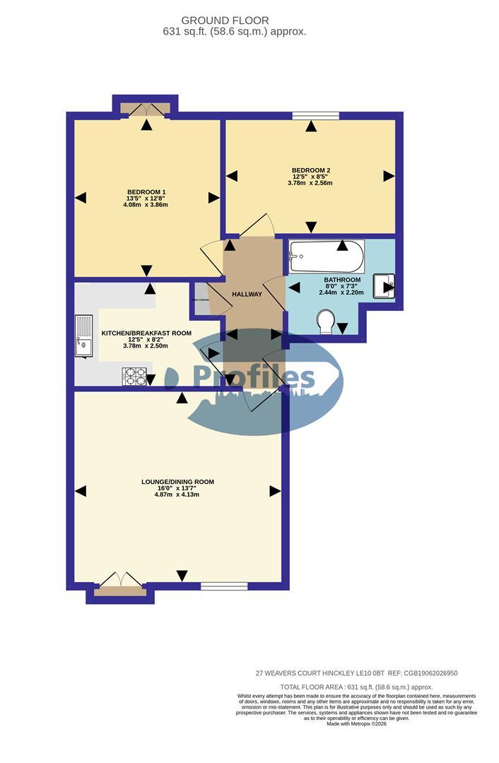 Apartment 27, Weavers Court, Trinity Lane, Hinckley floorplan