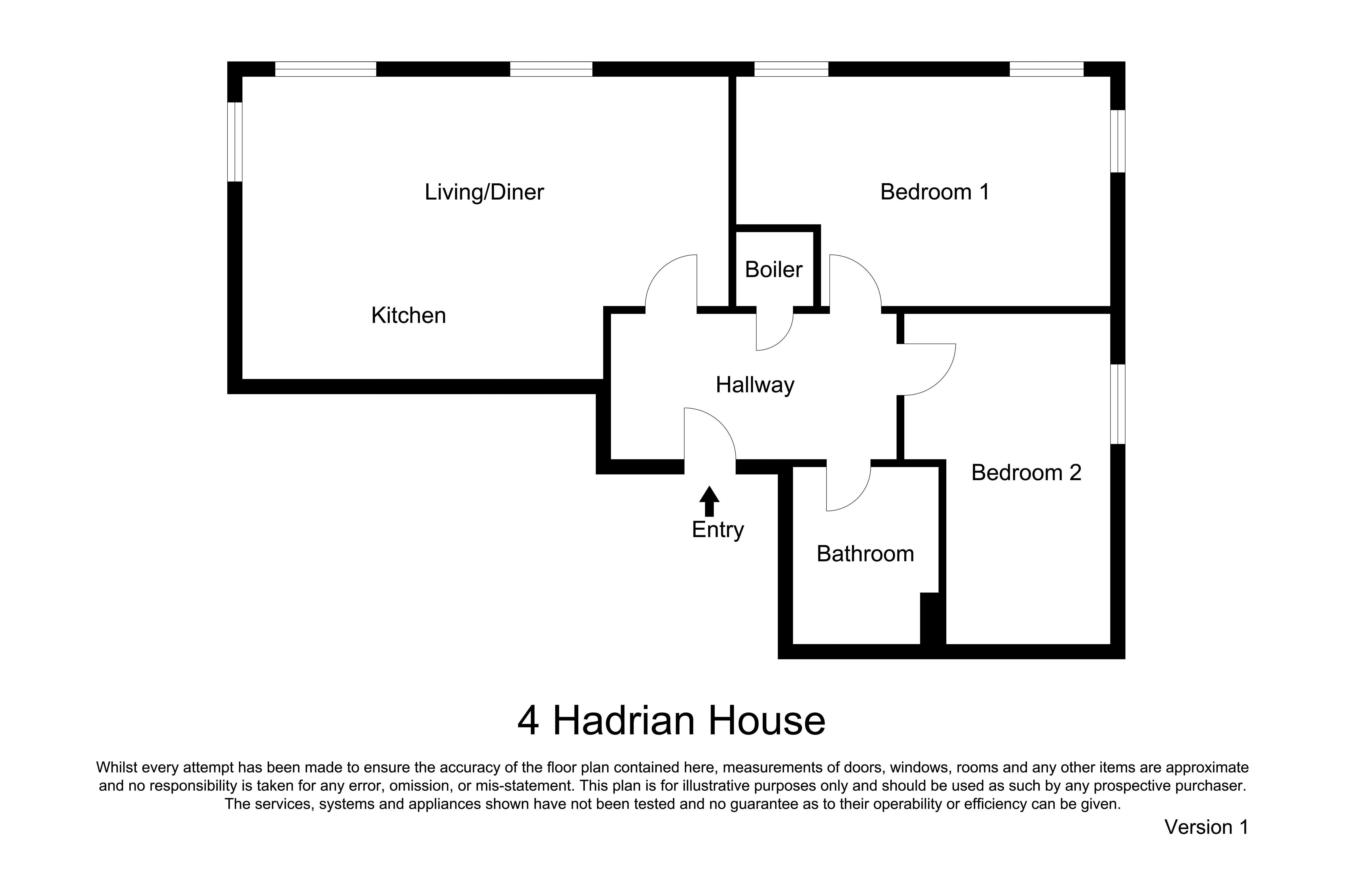Flat 4 Hadrian House, Market Street, Hexham floorplan