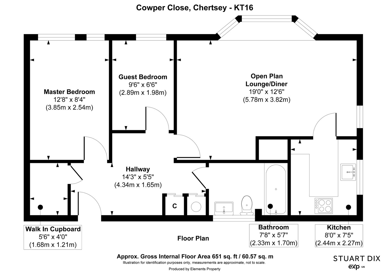 9, Cowper Close, Chertsey floorplan