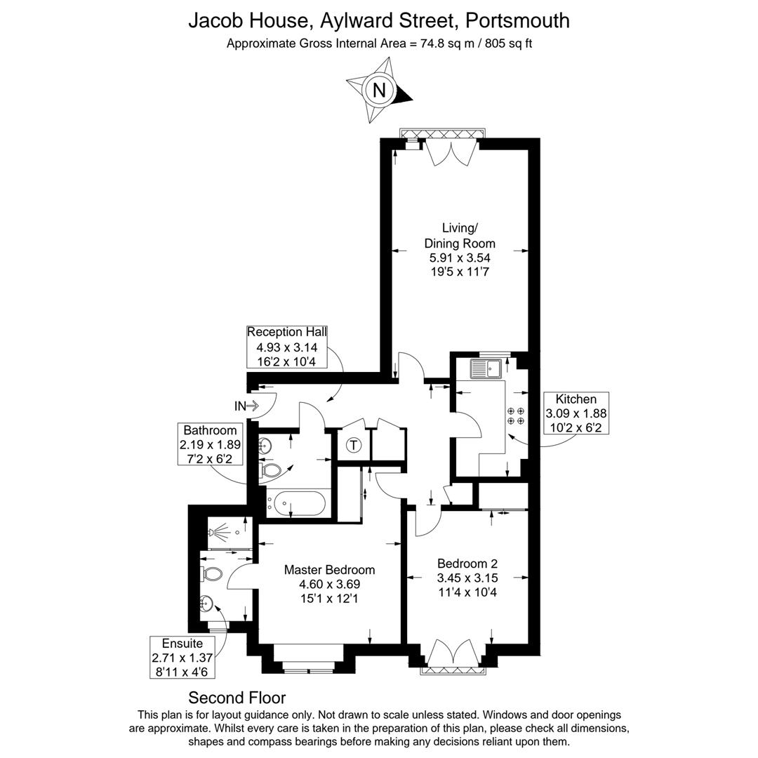 Flat 29, Jacob House, Aylward Street, Portsmouth floorplan