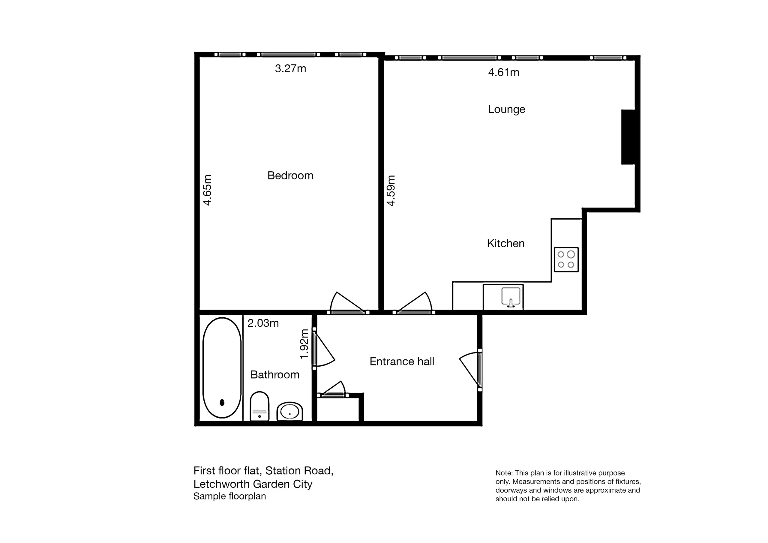 Station Road, Letchworth Garden City SG6, 1 bedroom flat for sale