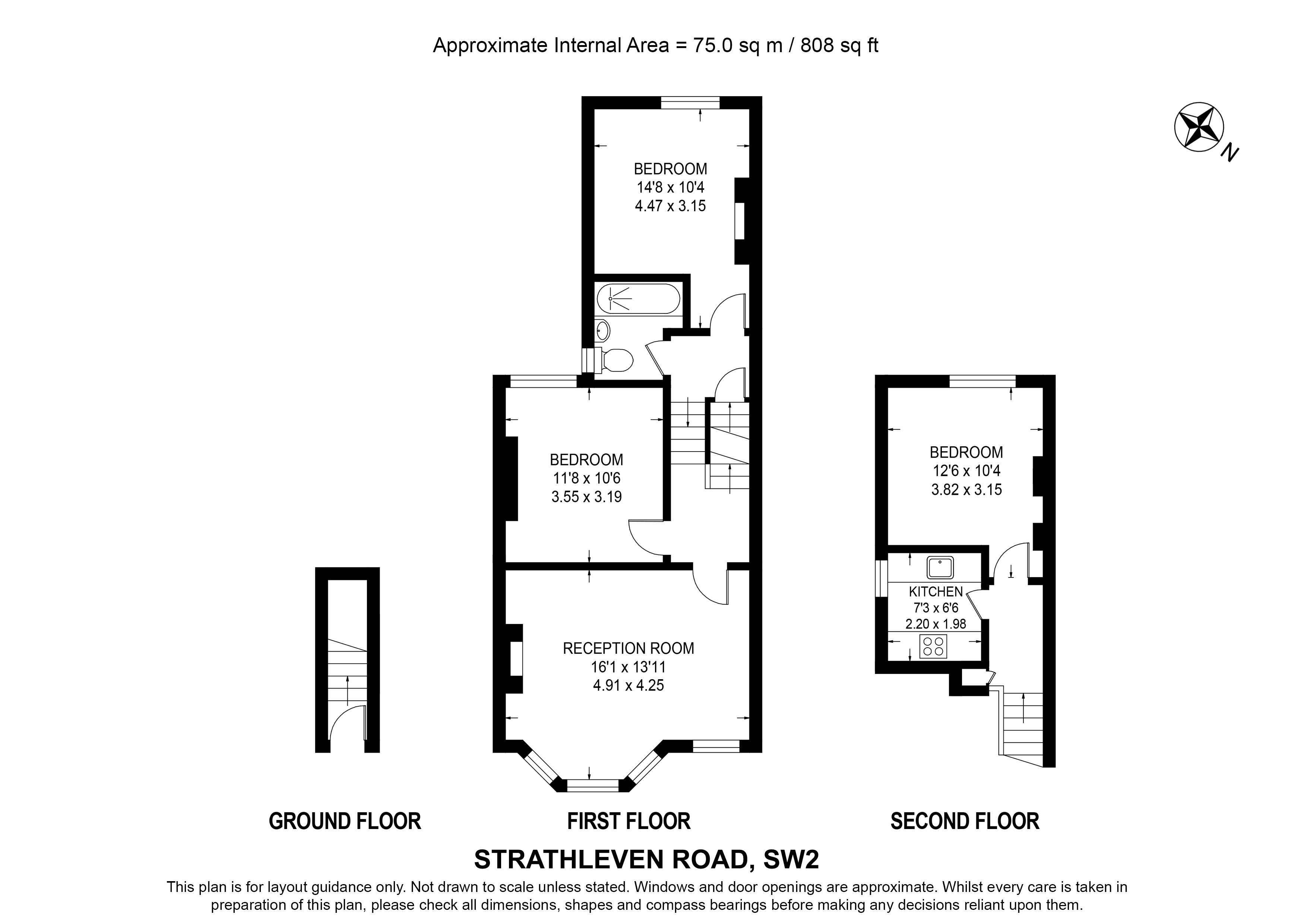 First Floor Flat, 24, Strathleven Road, London floorplan