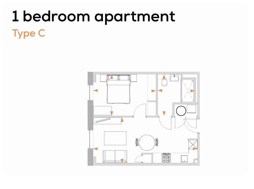 1 Bedroom Apartments, Denmark House, Station Quarter floorplan