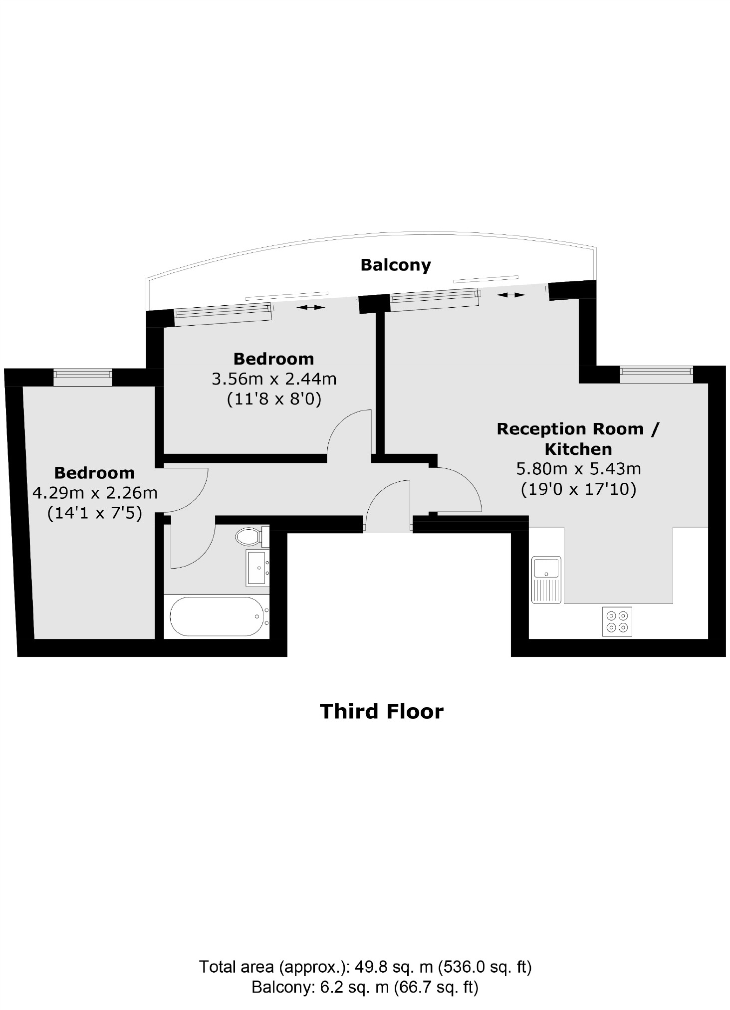 Flat 8, 1, Bridport Terrace, London floorplan