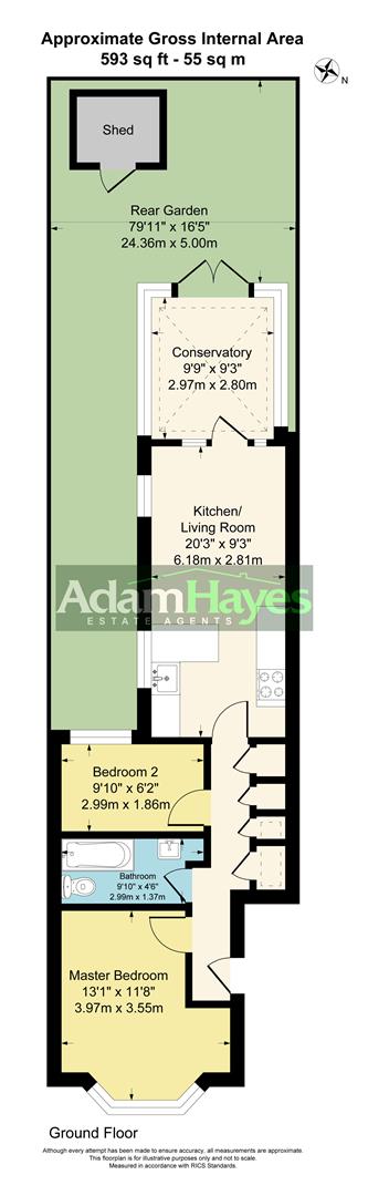 Ground Floor Flat, 252 Long Lane, London floorplan