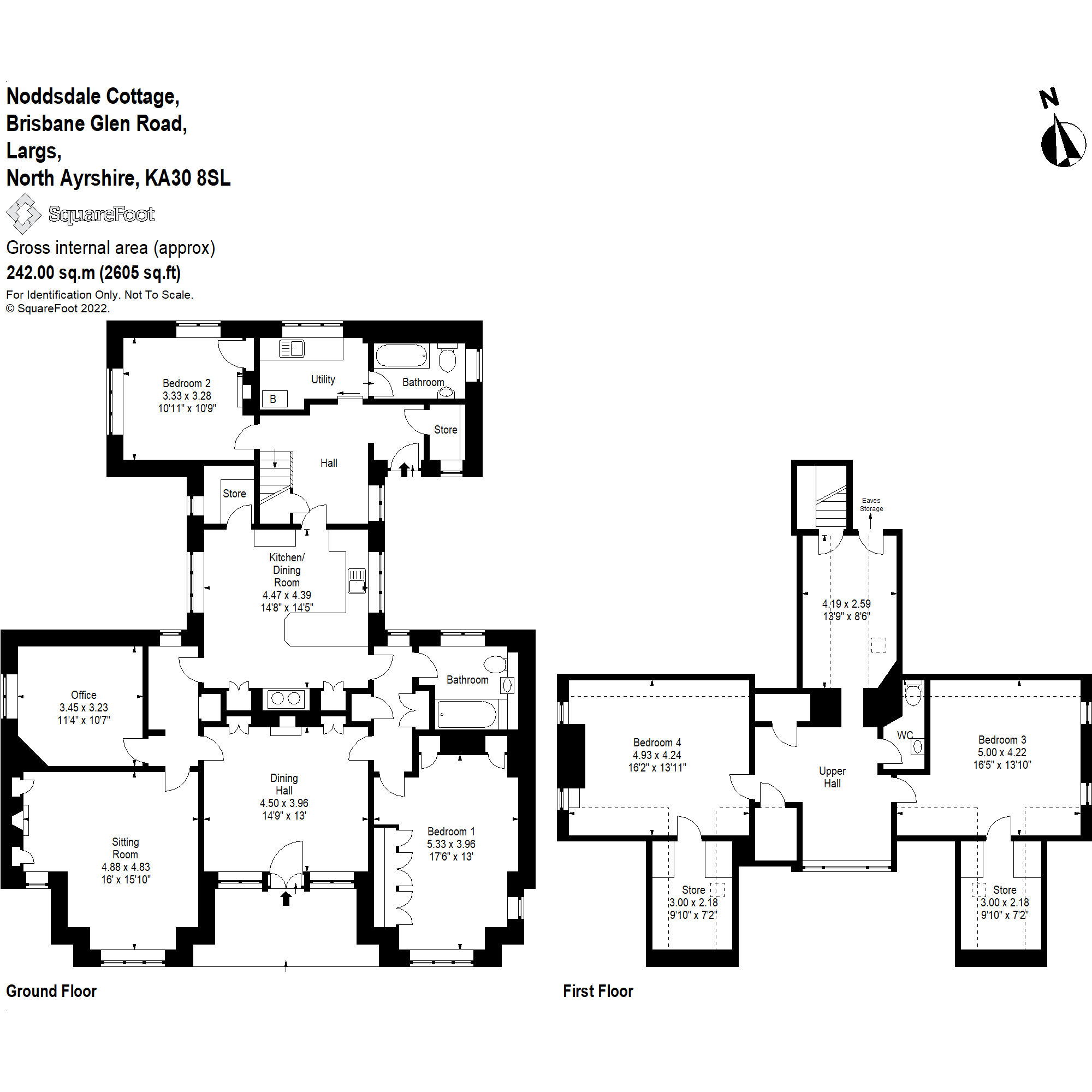 Noddsdale Cottage, Brisbane Glen Road, Largs, Ayrshire KA30, 4 bedroom detached house for sale