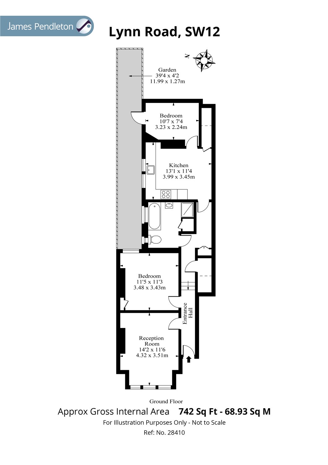 2 Bedrooms Flat to rent in Lynn Road, Clapham South, London SW12