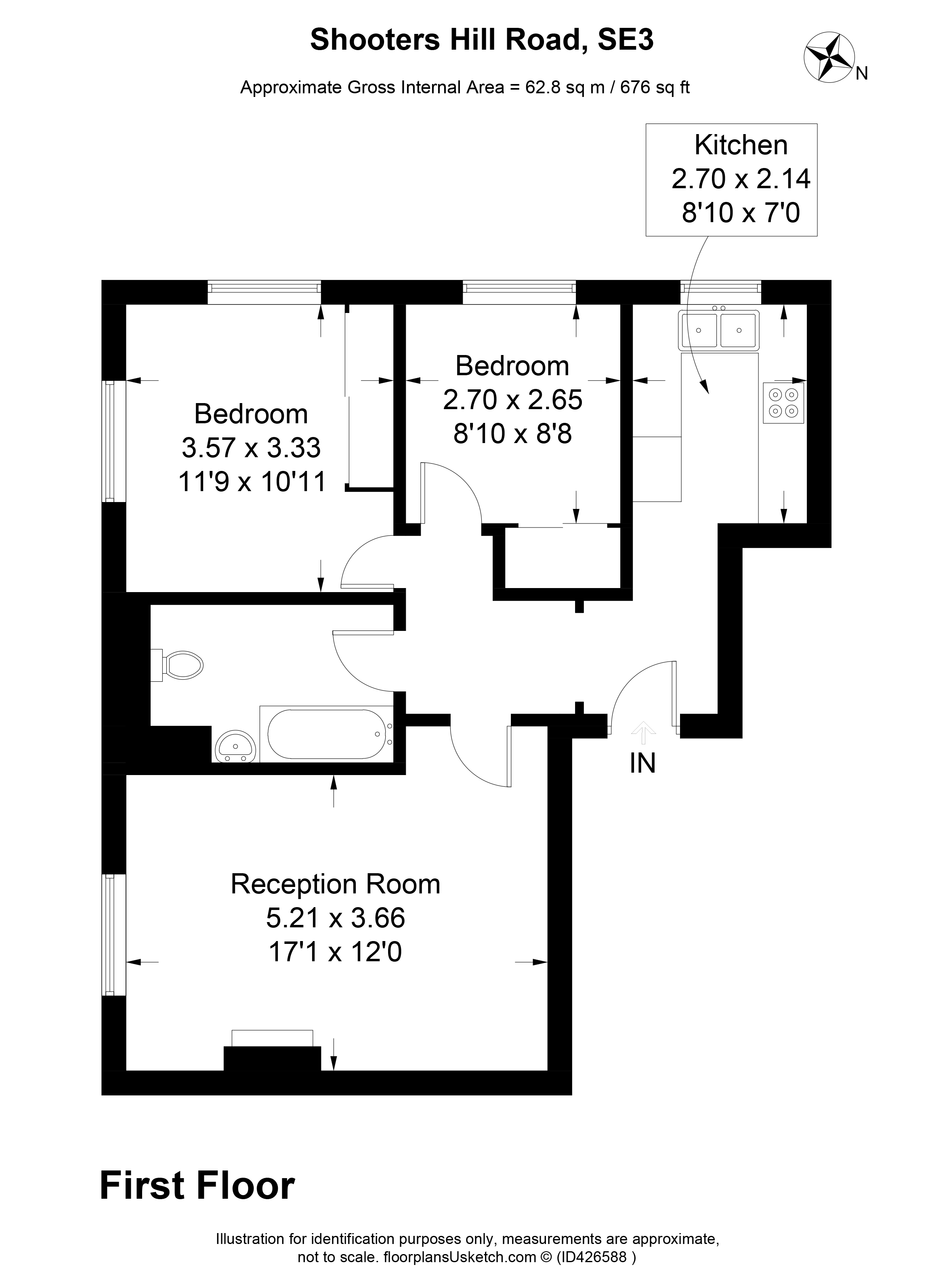 2 Bedrooms Flat to rent in Shooters Hill Road, London SE3
