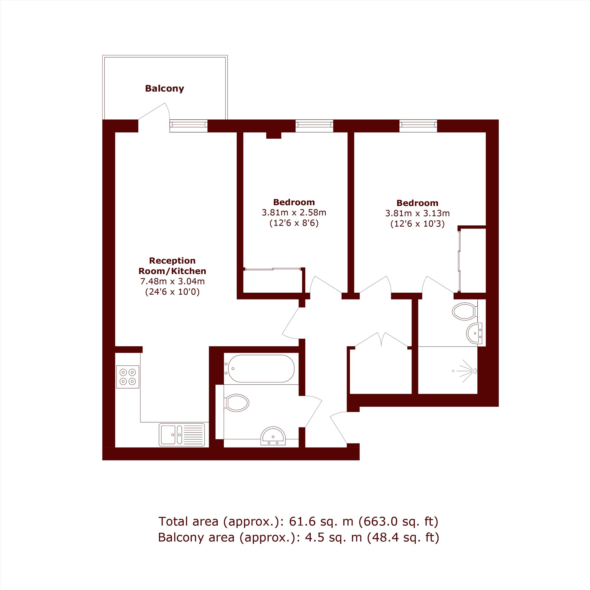Flat 16, 1, Milles Square, London floorplan