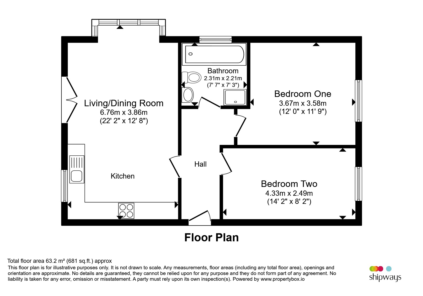 Apartment 24, Lowry Court, Lower Street, Rugby floorplan