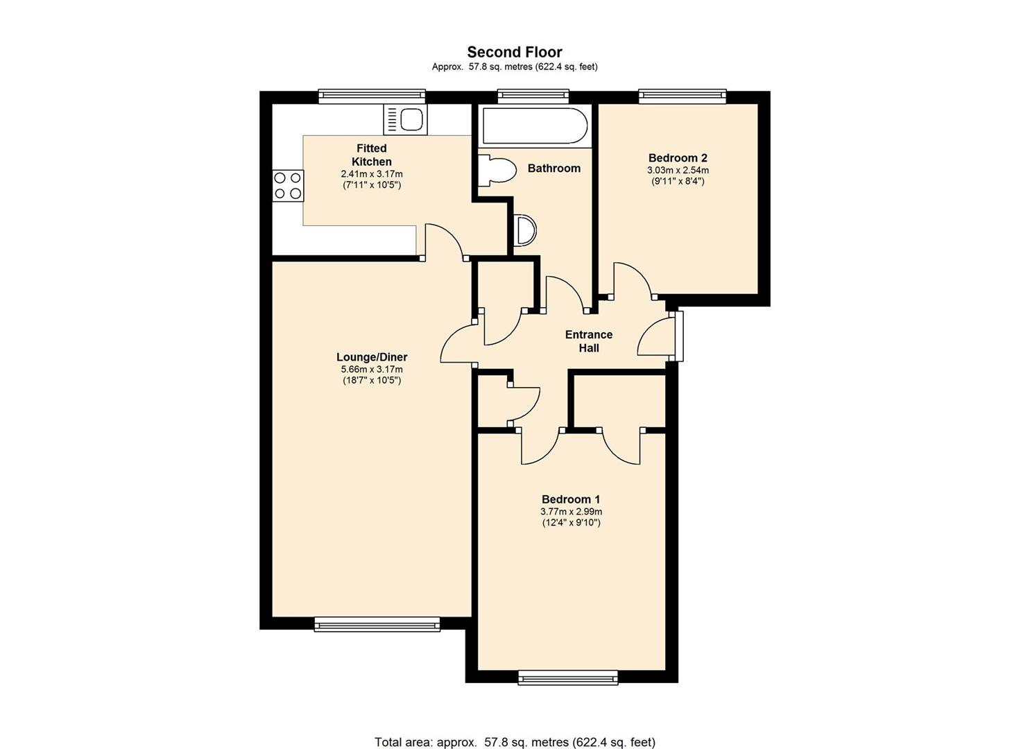 2 Bedrooms Flat to rent in Whipperley Ring, Luton LU1
