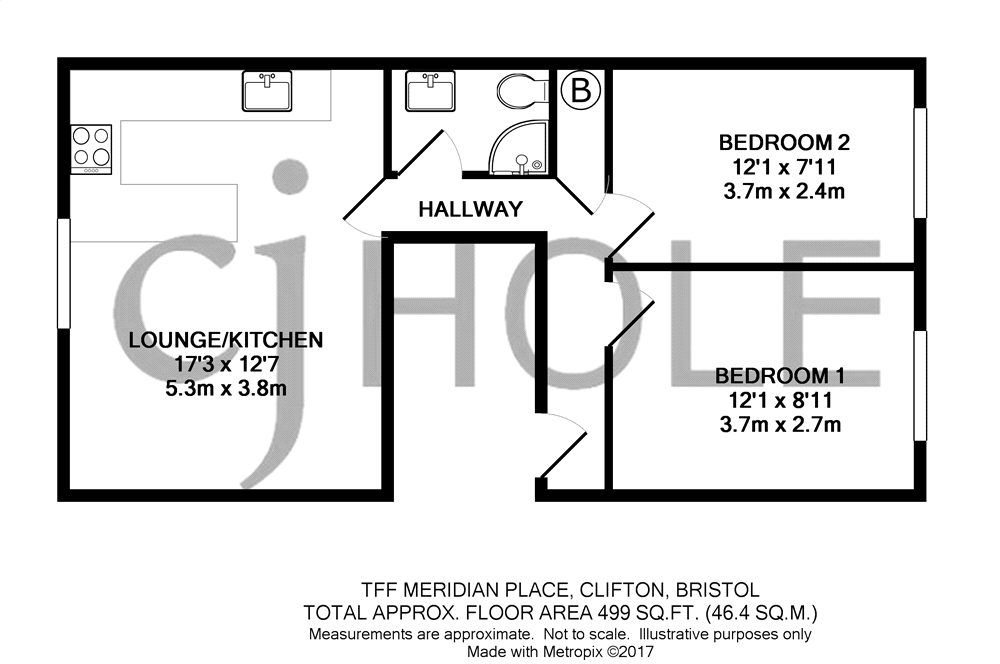 2 Bedrooms Flat to rent in Meridian Place, Bristol BS8