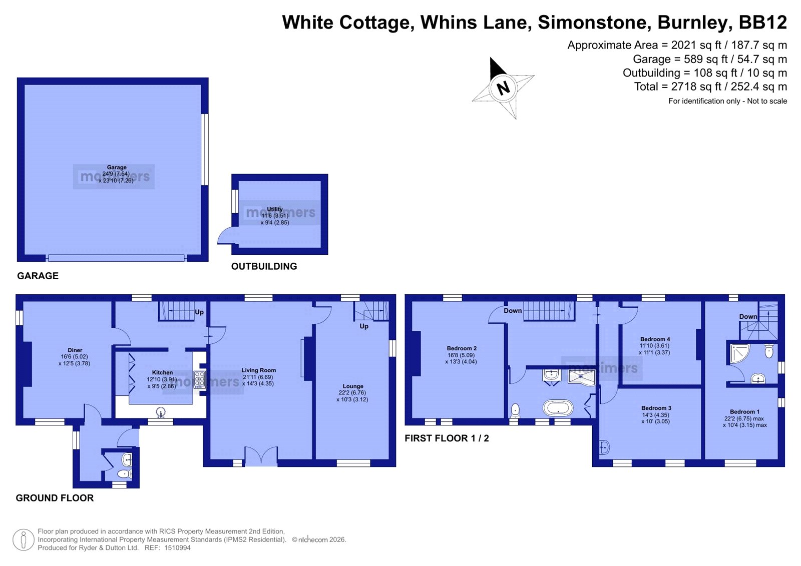 White Cottage,, Whins Lane, Simonstone floorplan