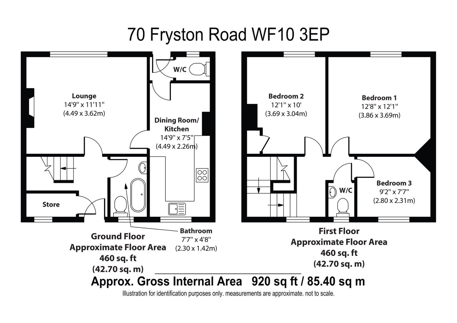 70, Fryston Road, Castleford floorplan