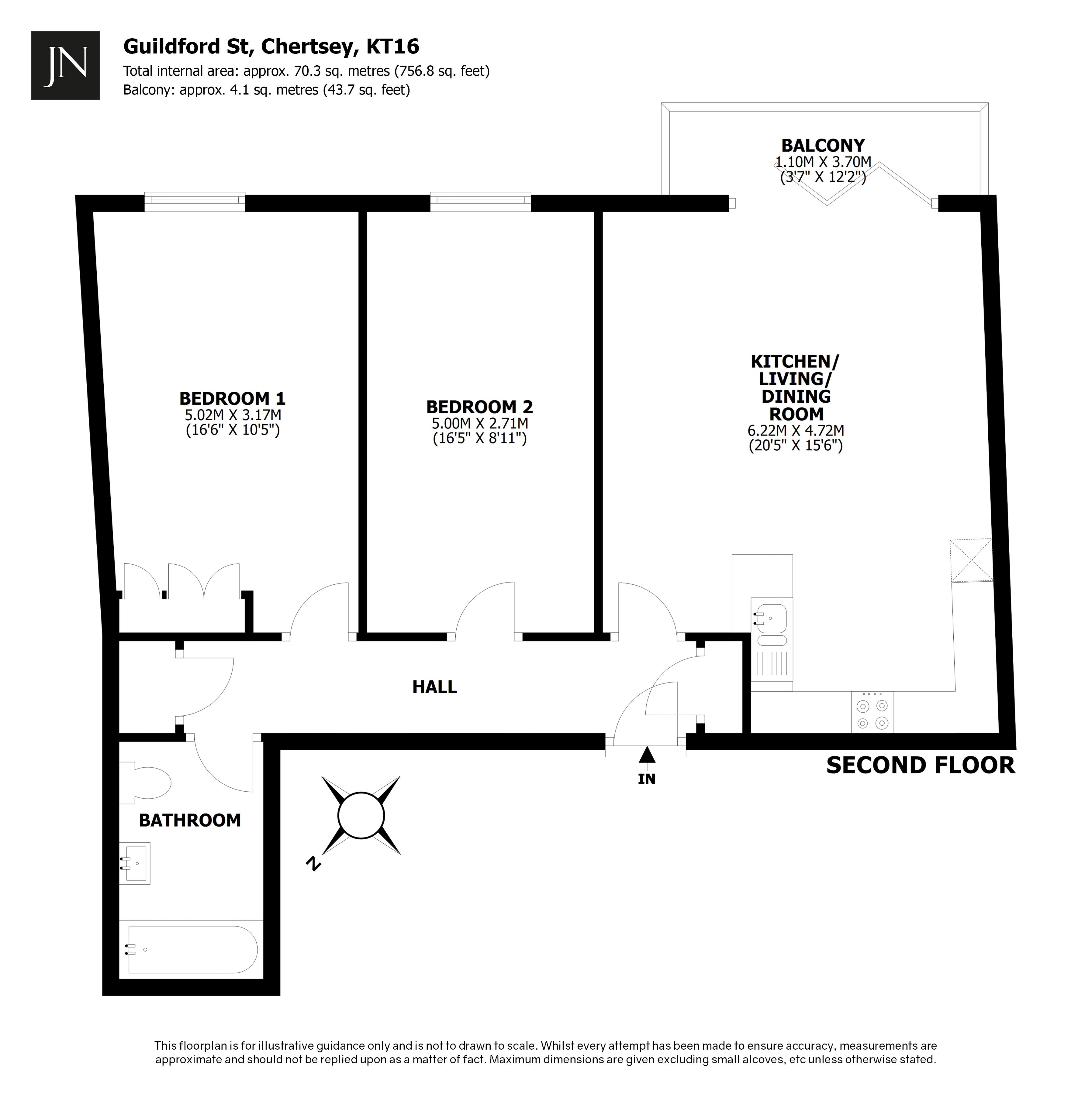 Flat 4, The Old Bakery, Guildford Street, Chertsey floorplan
