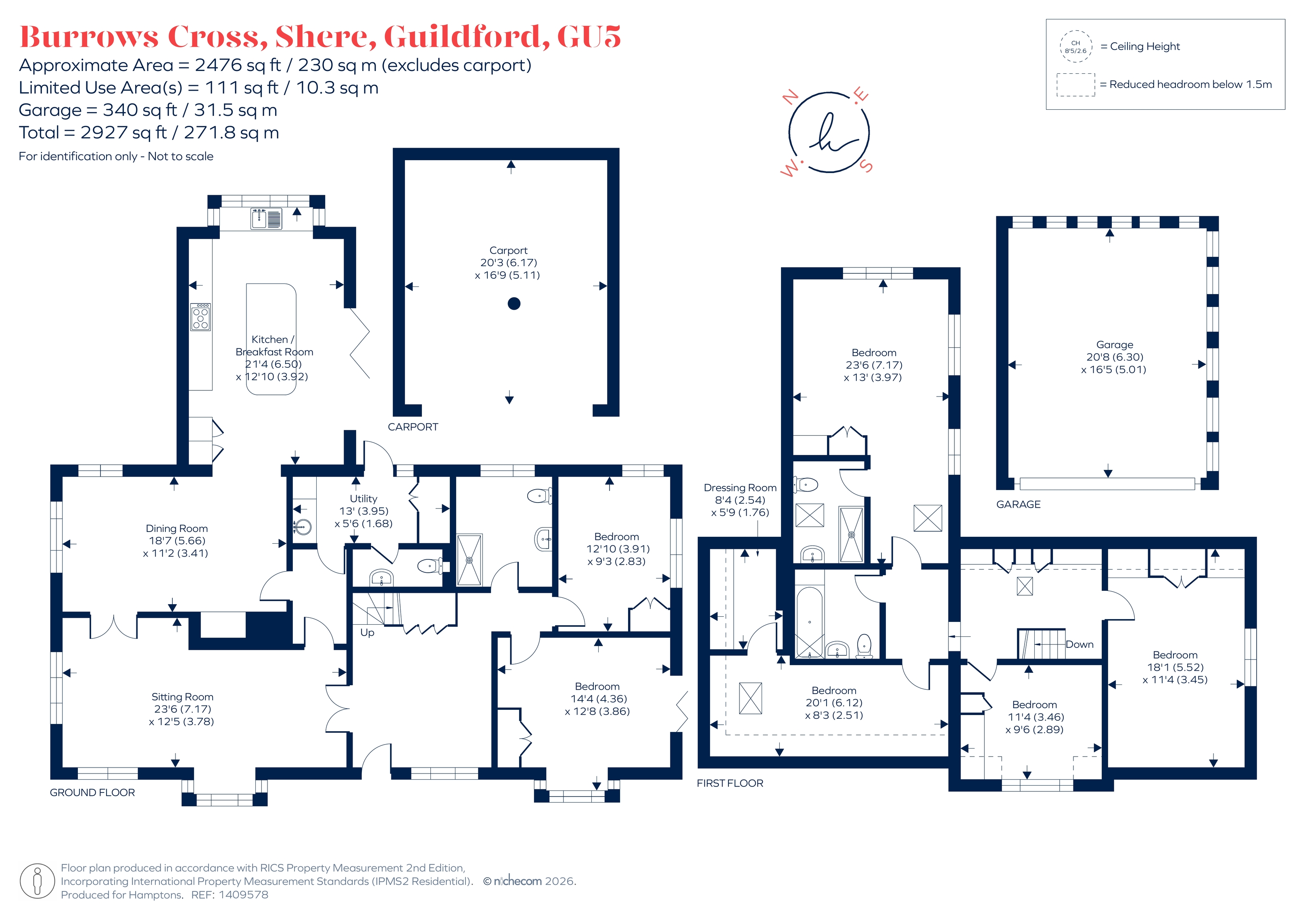 Little Pantiles, Burrows Cross, Guildford floorplan