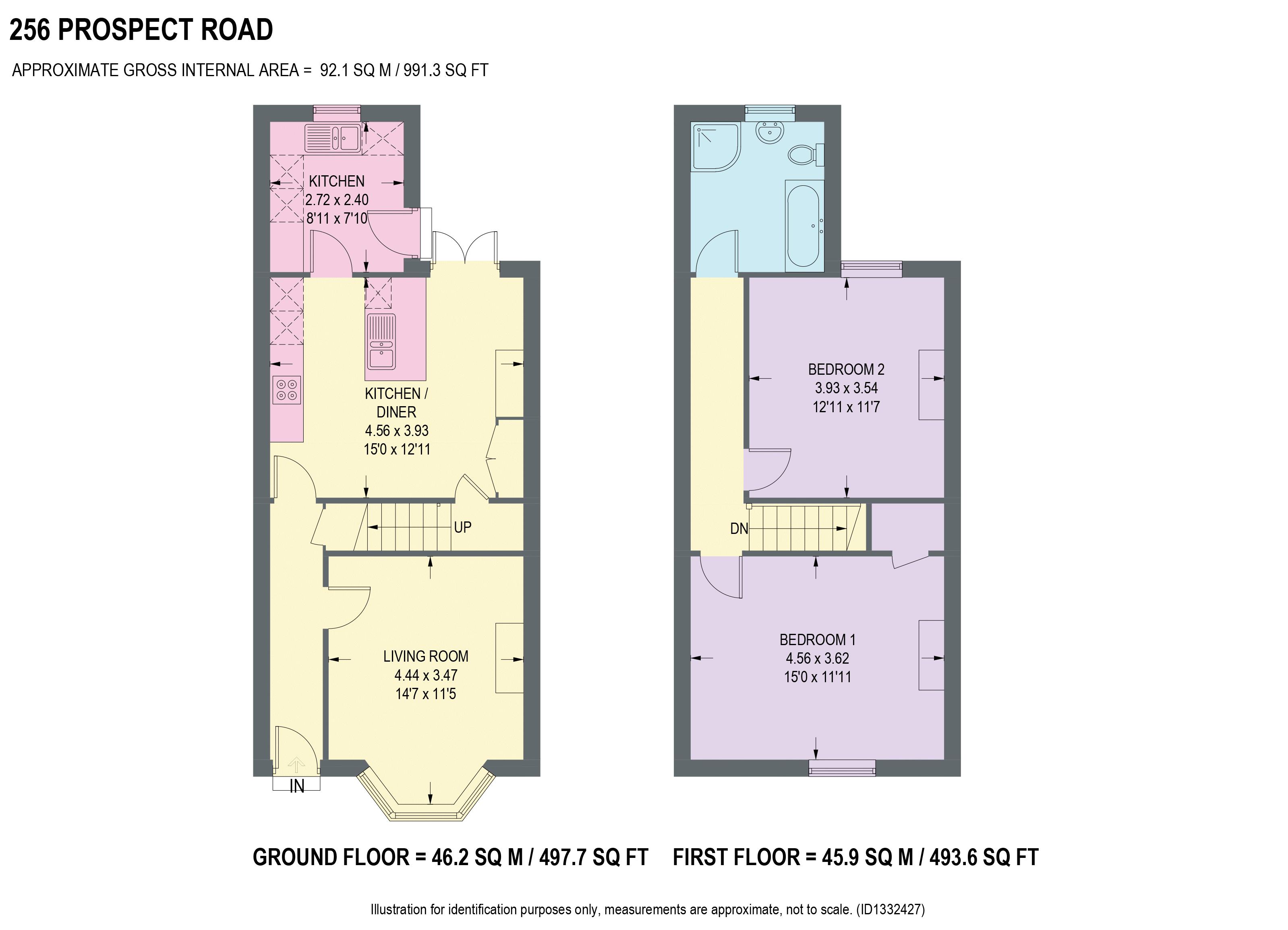 256, Prospect Road, Chesterfield floorplan