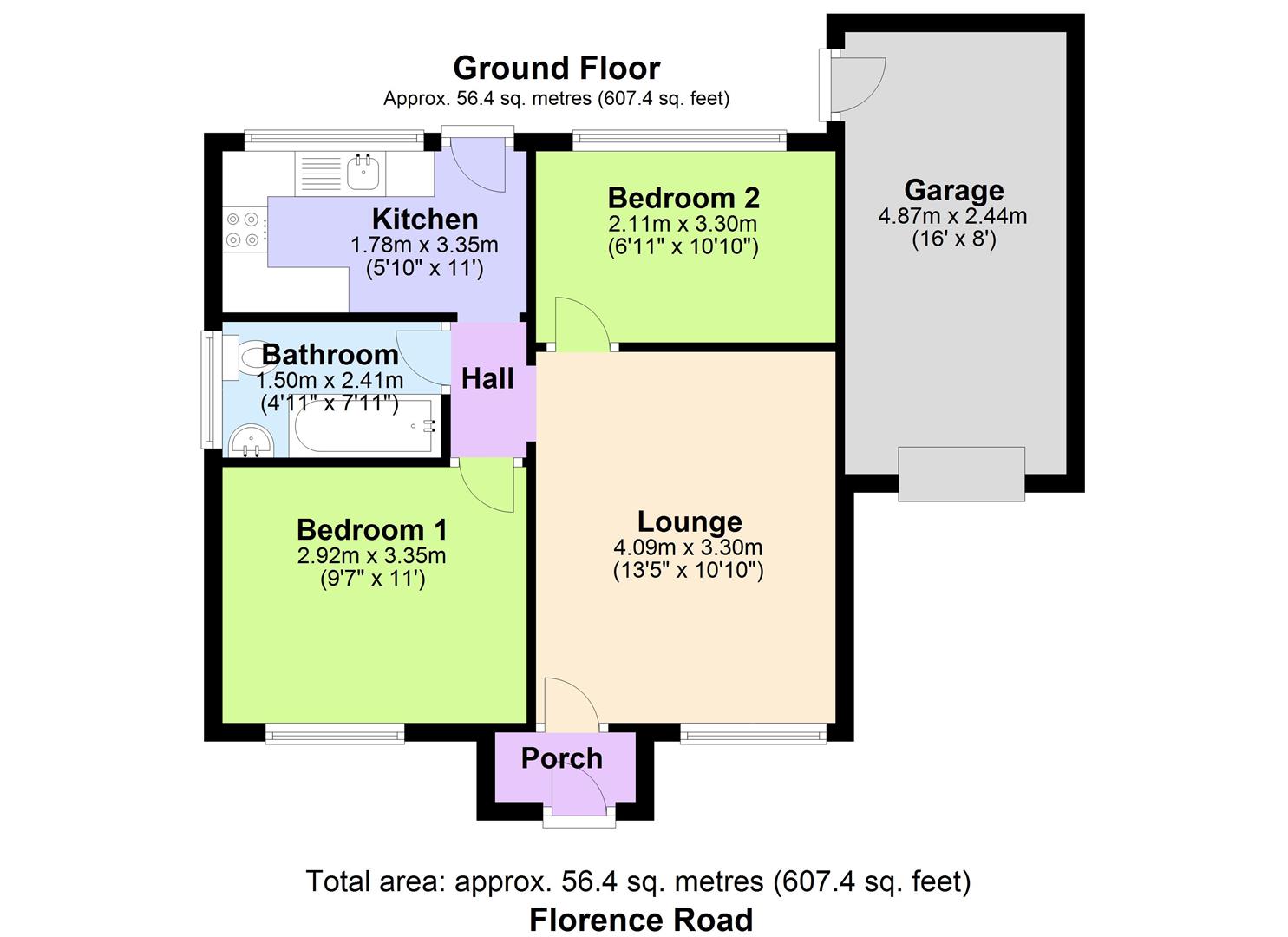 2 Bedrooms Detached bungalow to rent in Florence Road, Canvey Island SS8