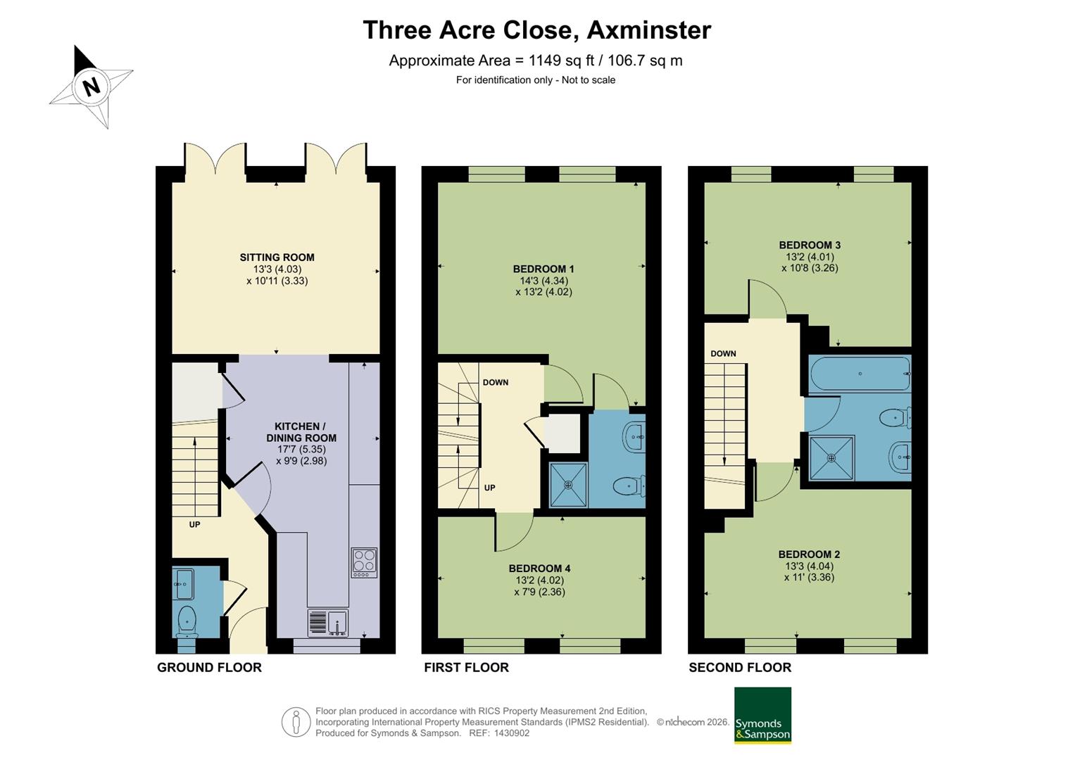 18, Three Acre Close, Axminster floorplan