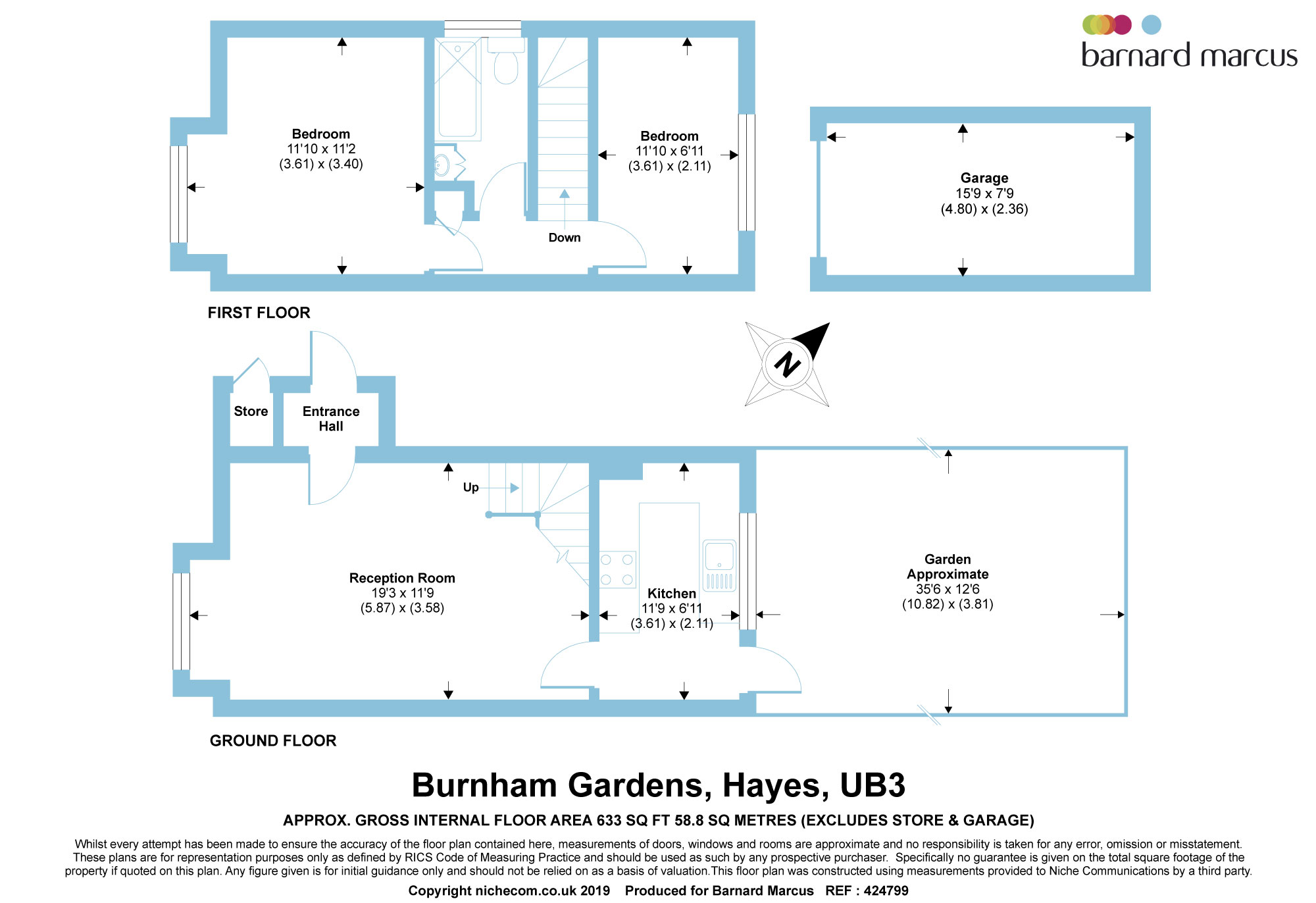 2 Bedrooms End terrace house for sale in Burnham Gardens, Hayes UB3