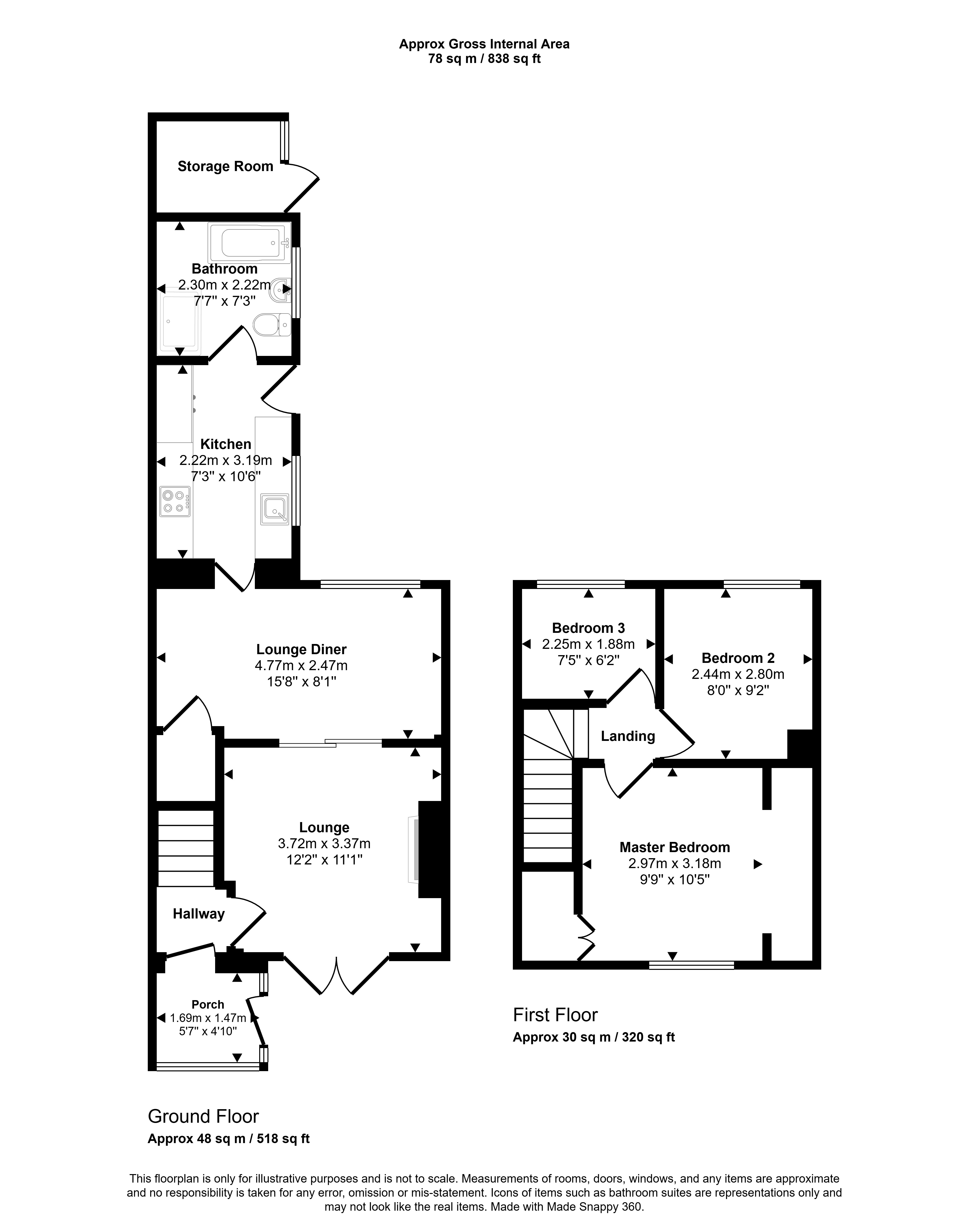 3, Gray Avenue, Hartlepool floorplan
