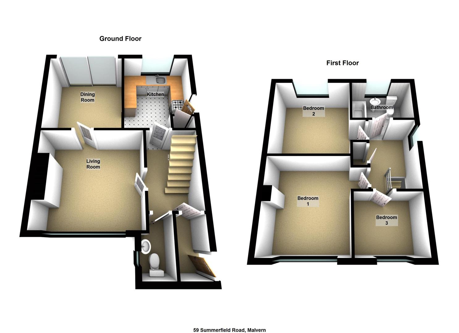 Summerfield Road, Malvern WR14, 3 bedroom semidetached house for sale