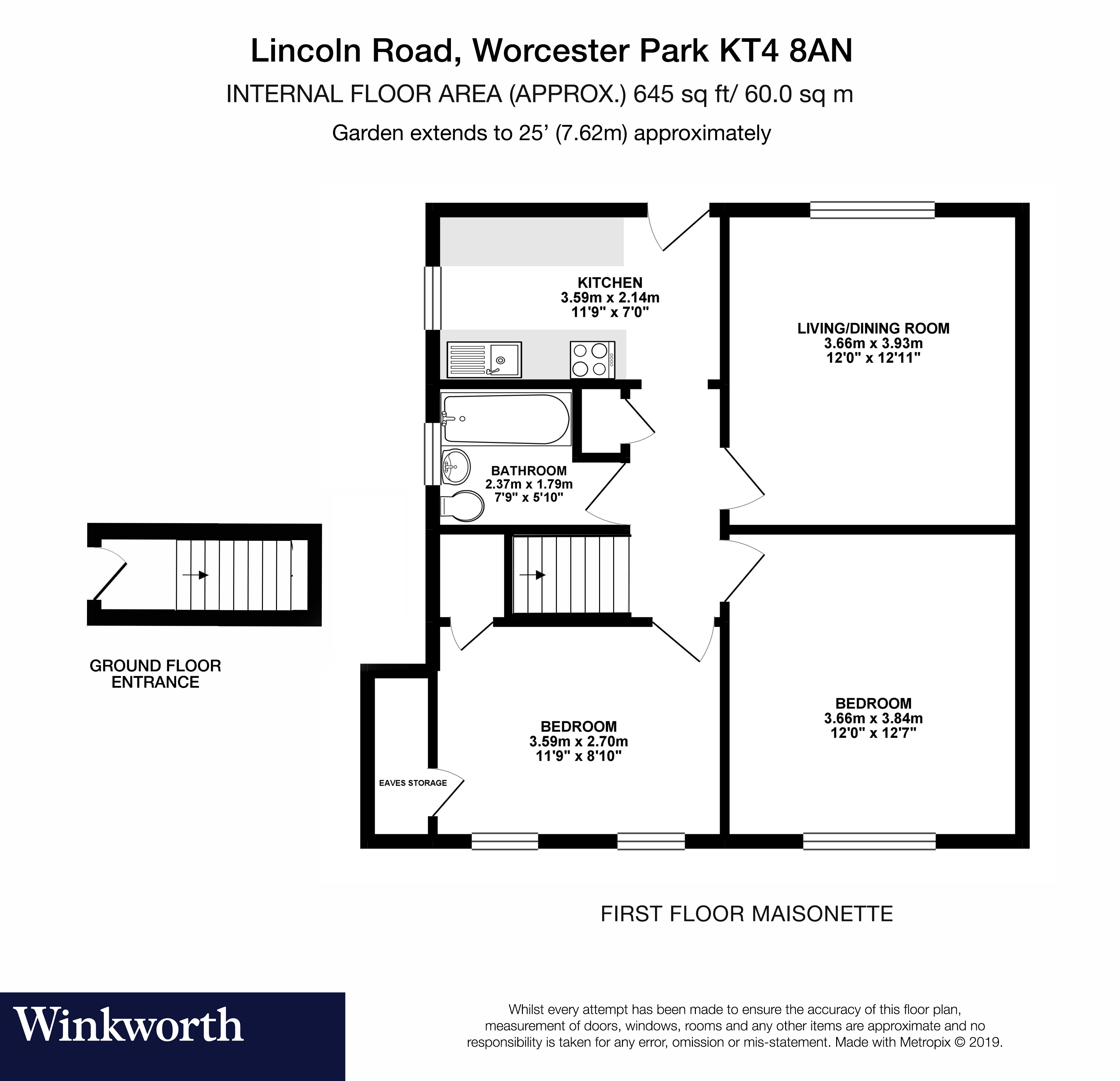2 Bedrooms Maisonette for sale in Lincoln Road, Worcester Park KT4
