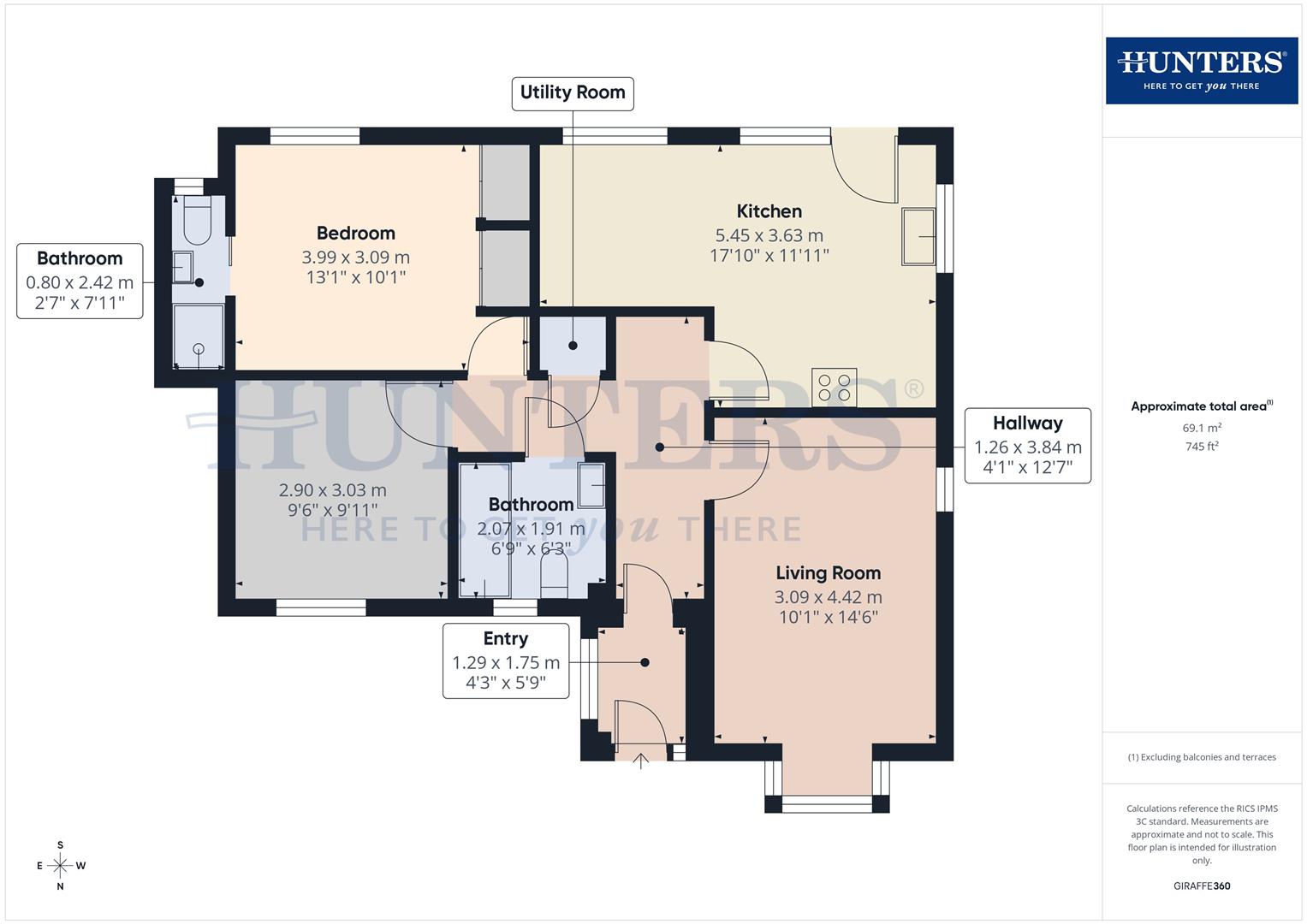 63, Castlehills, Consett floorplan