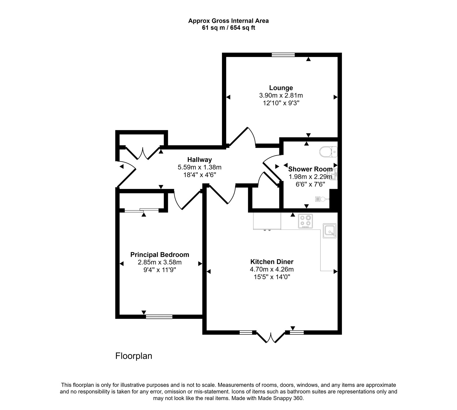 61 Merchant House,, Chantry Court, Westbury floorplan