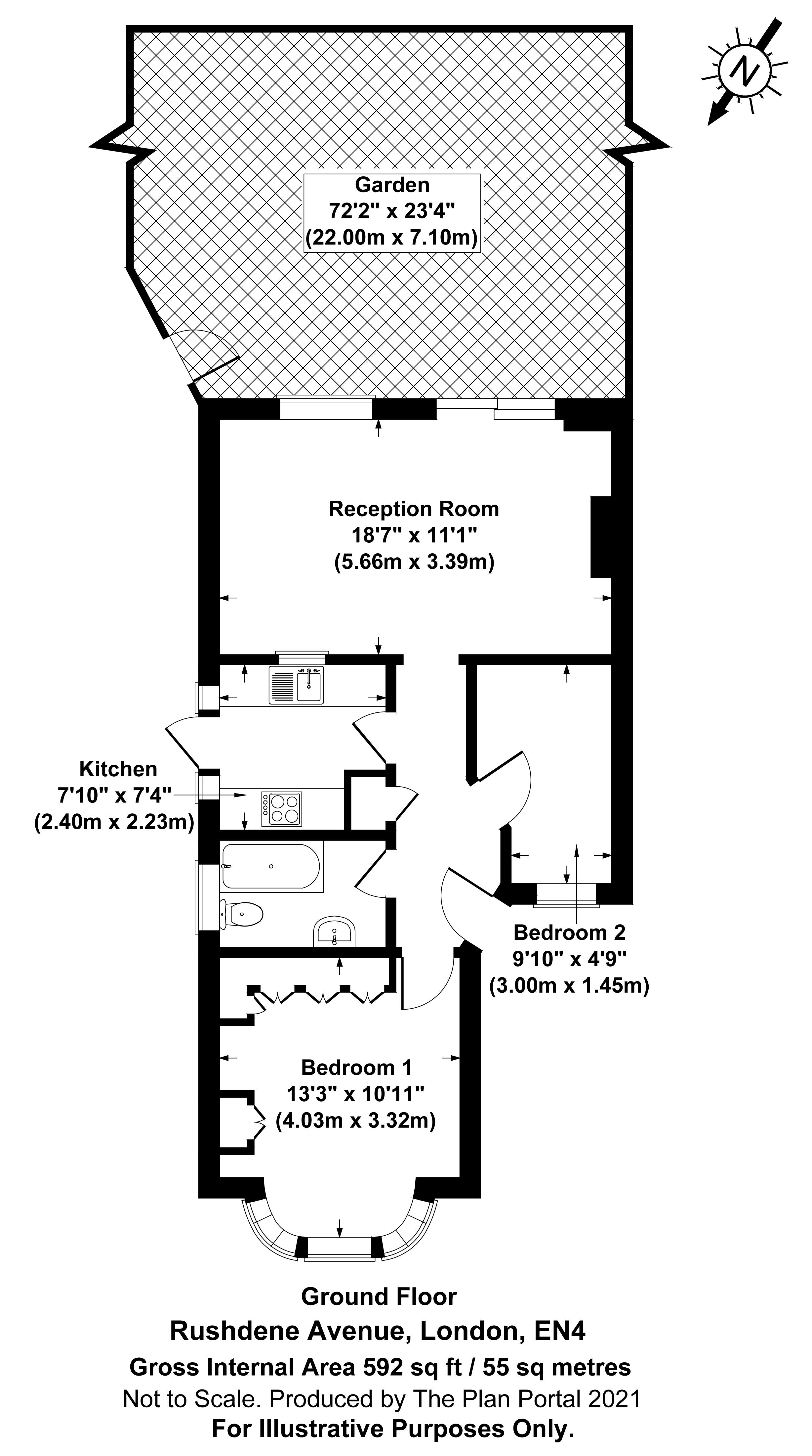 Rushdene Avenue, East EN4, 2 bedroom bungalow for sale