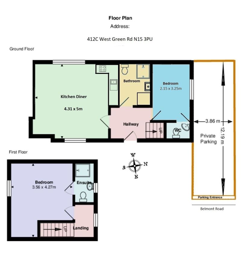 412C, West Green Road, London floorplan
