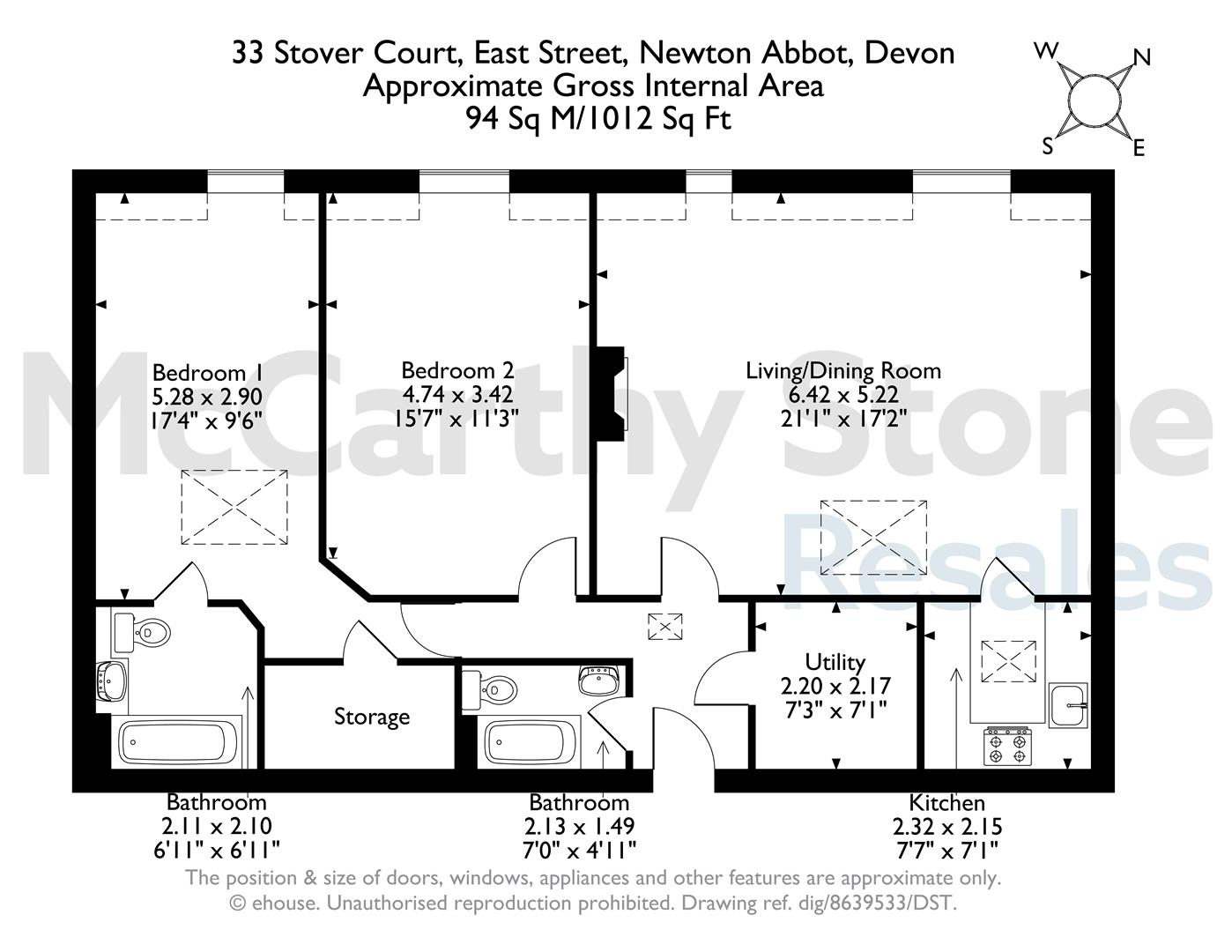 33 Stover Court, East Street, Newton Abbot floorplan