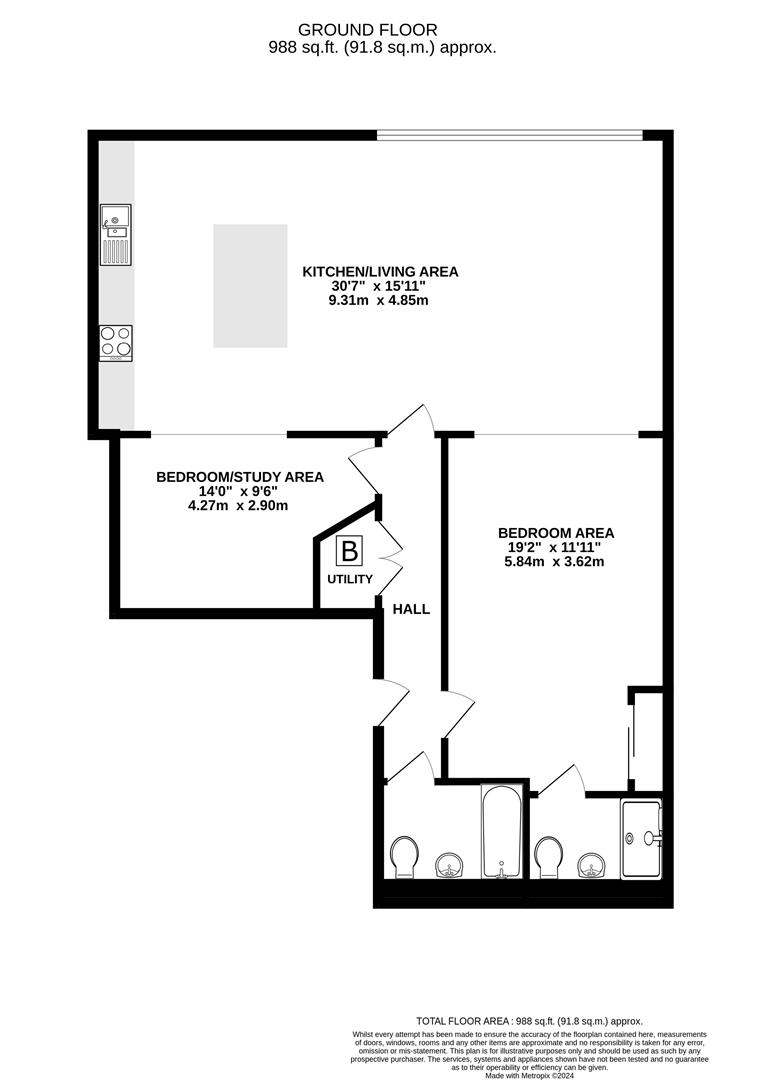 Flat 7 Gatsby House, 3 Randall Place, Uxbridge floorplan