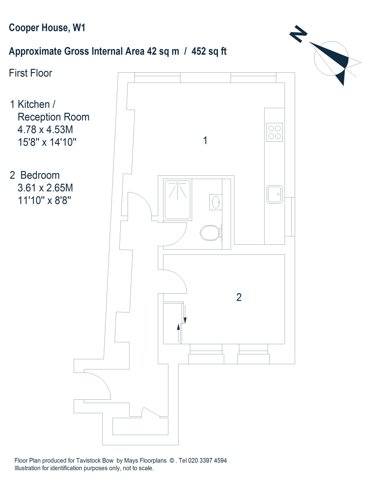 Flat 2 Cooper House, 82 Shaftesbury Avenue, Chinatown floorplan