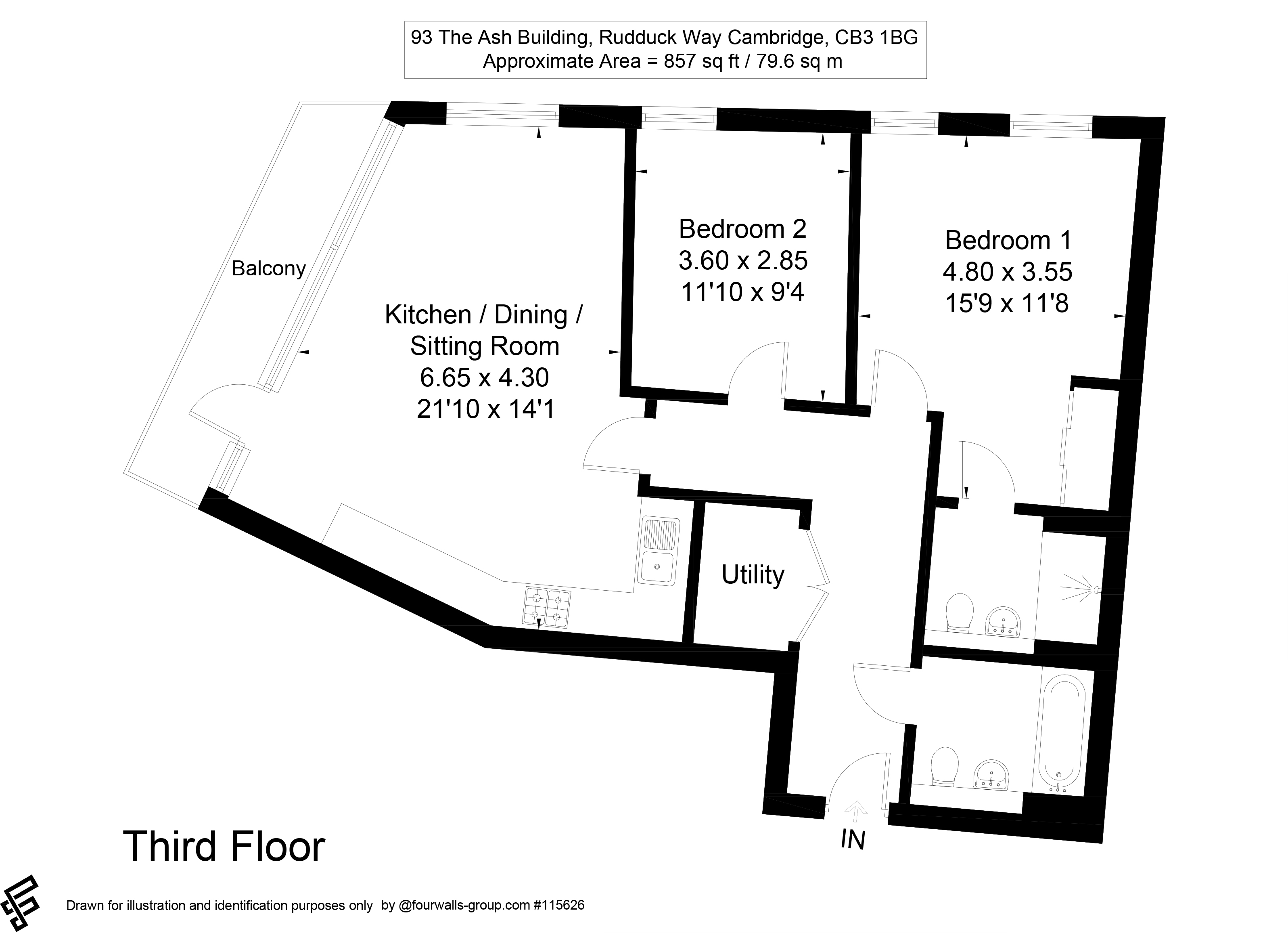93 The Ash Building,, Rudduck Way, Cambridge floorplan