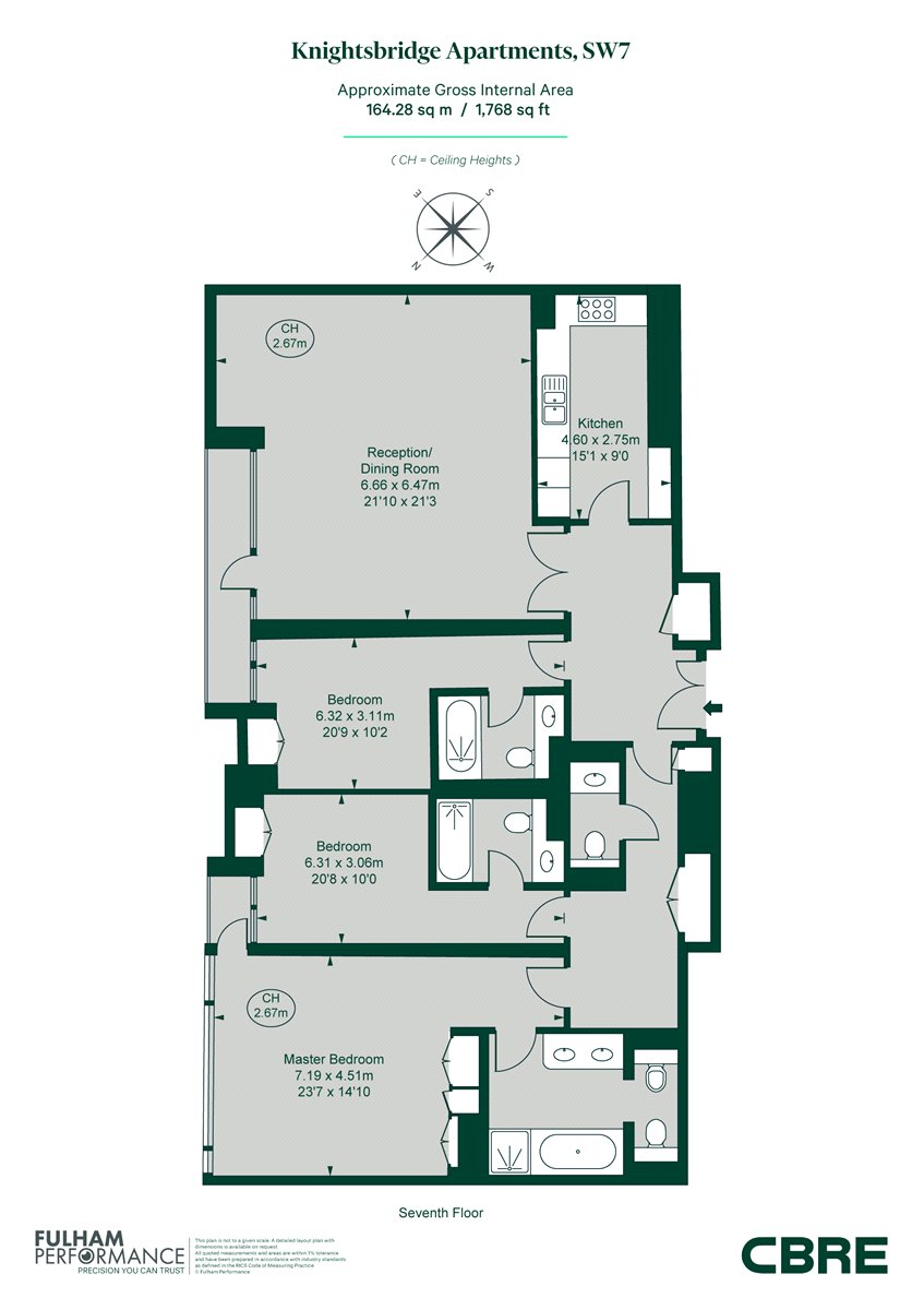 Flat 714 Knightsbridge Apartments, 199, Knightsbridge, London floorplan