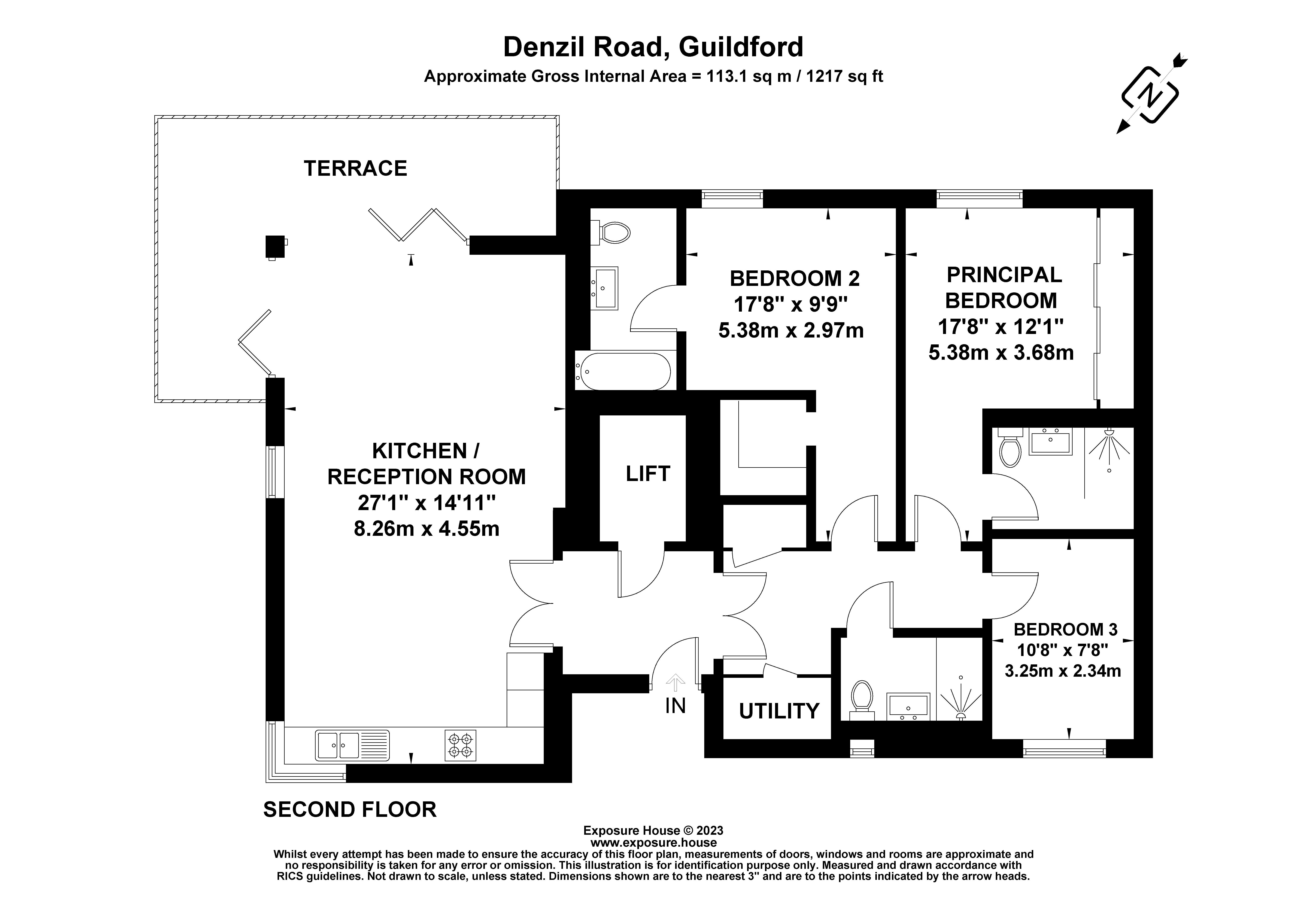 Flat 14, Queens Place,, Denzil Road, Surrey floorplan