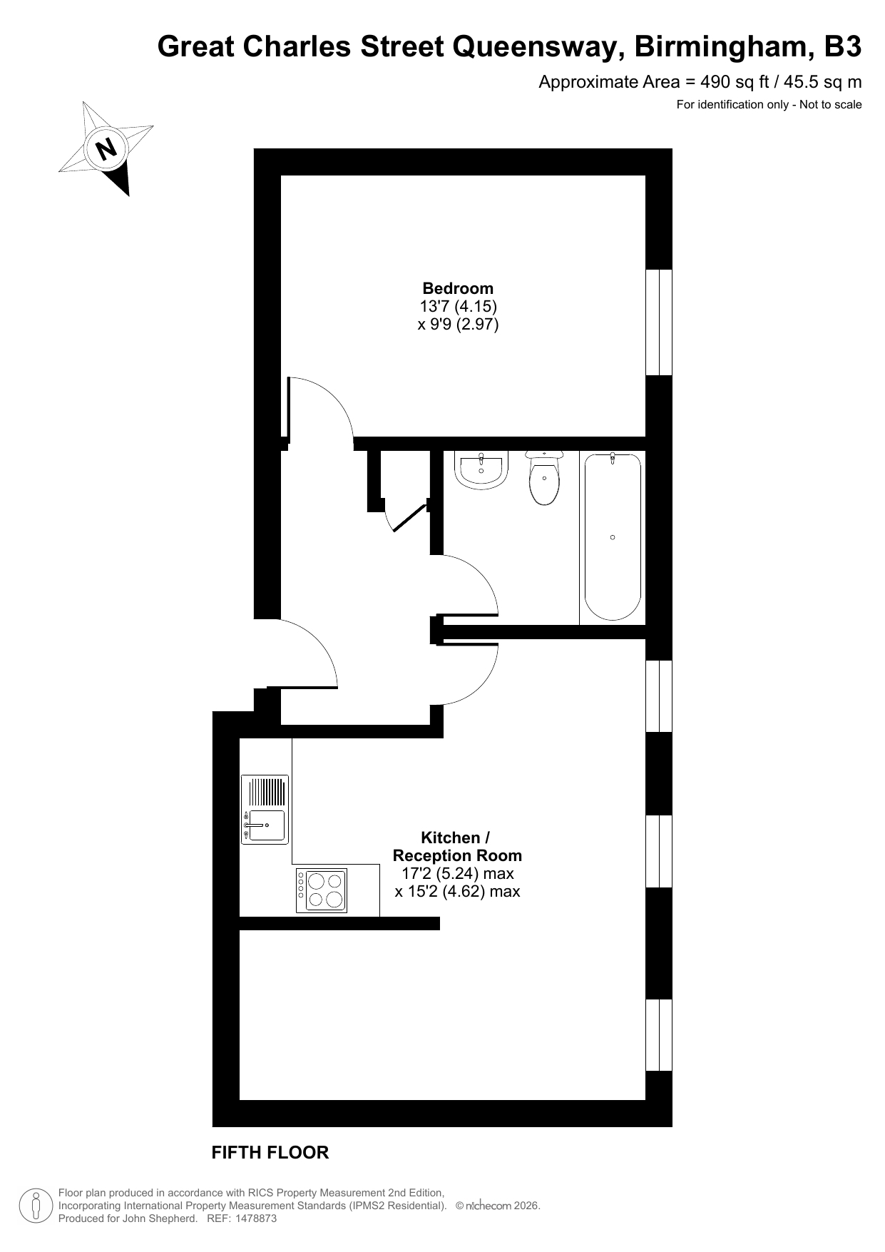 Apartment 501, Devonshire House, 40, Great Charles Street Queensway, West Midlands floorplan