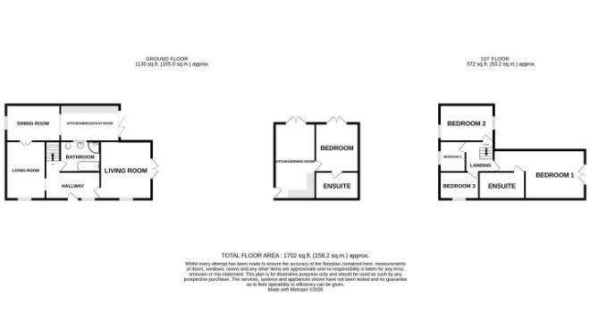 The Cottage, Lower Interfields, Malvern floorplan
